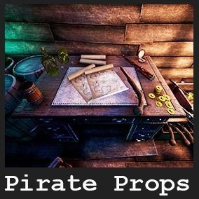 Pirate Props 60 Variations Low-poly 3D model_23