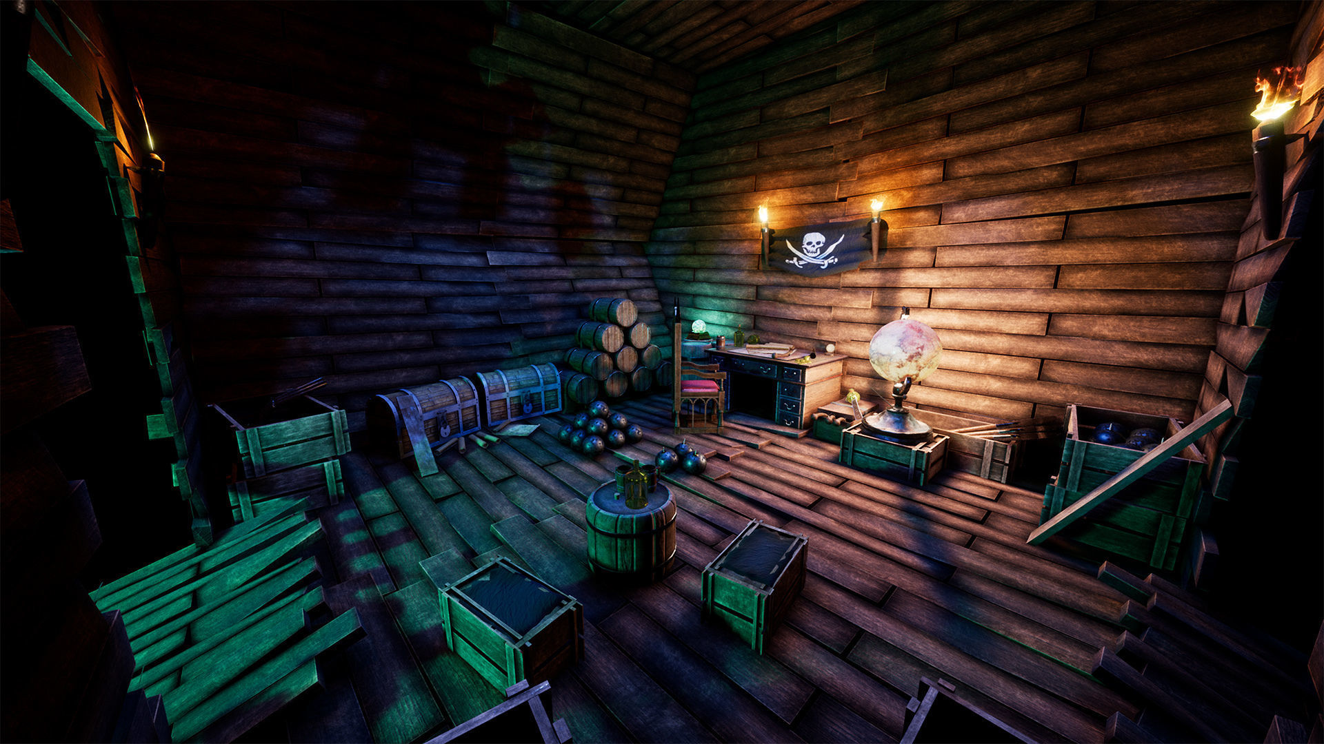 Pirate Props 60 Variations Low-poly 3D model_3