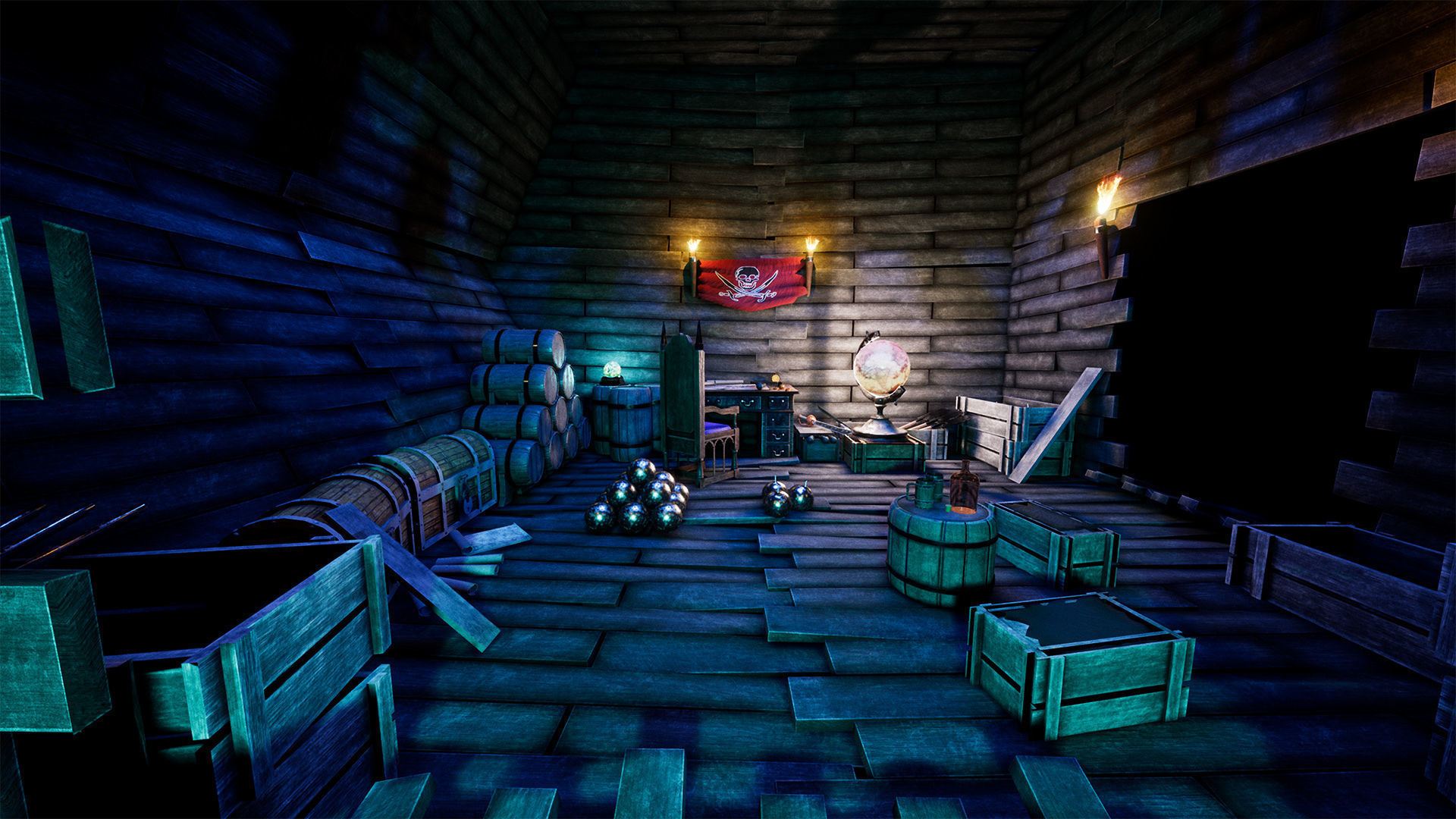 Pirate Props 60 Variations Low-poly 3D model_19