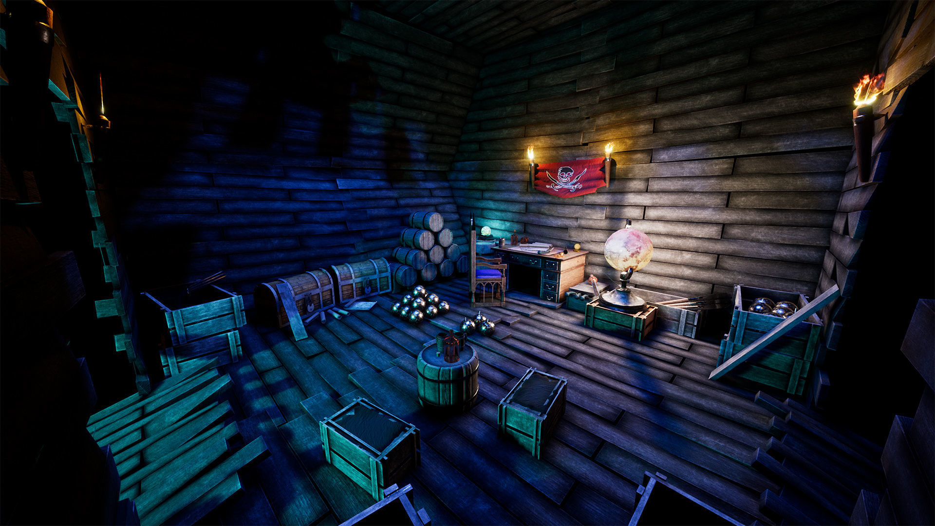 Pirate Props 60 Variations Low-poly 3D model_12