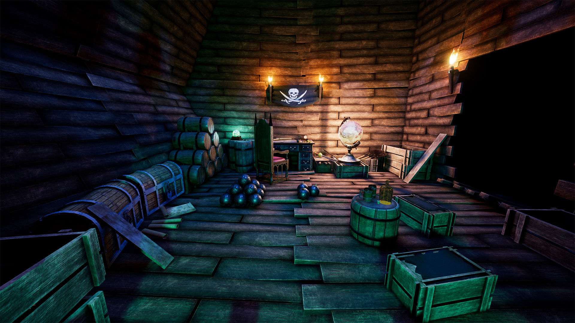 Pirate Props 60 Variations Low-poly 3D model_9