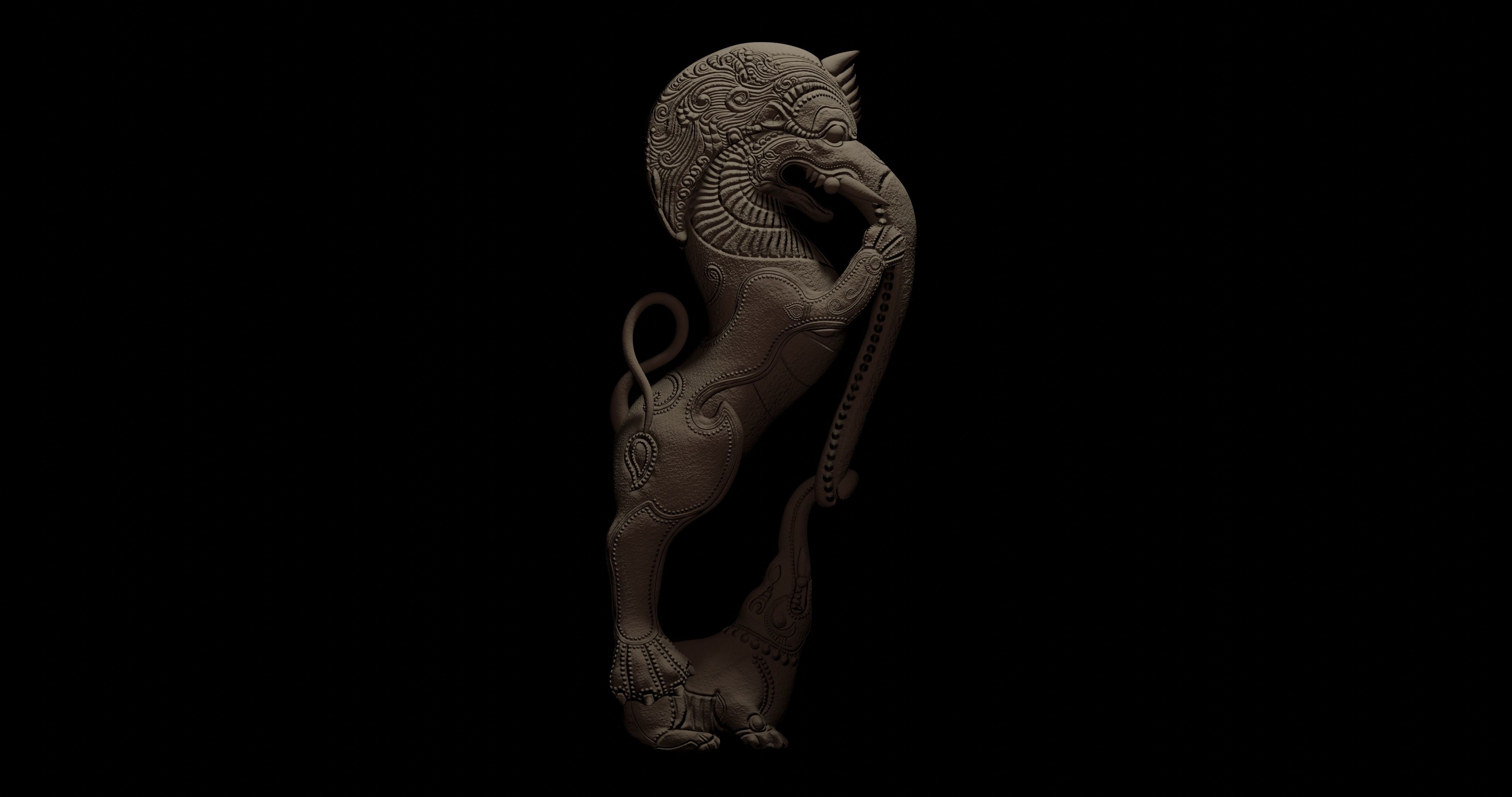Sculpture - Yazhi 3D model_3
