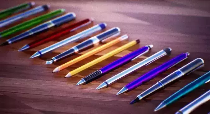 Pens And Pencils  20 Variations Low-poly 3D model
