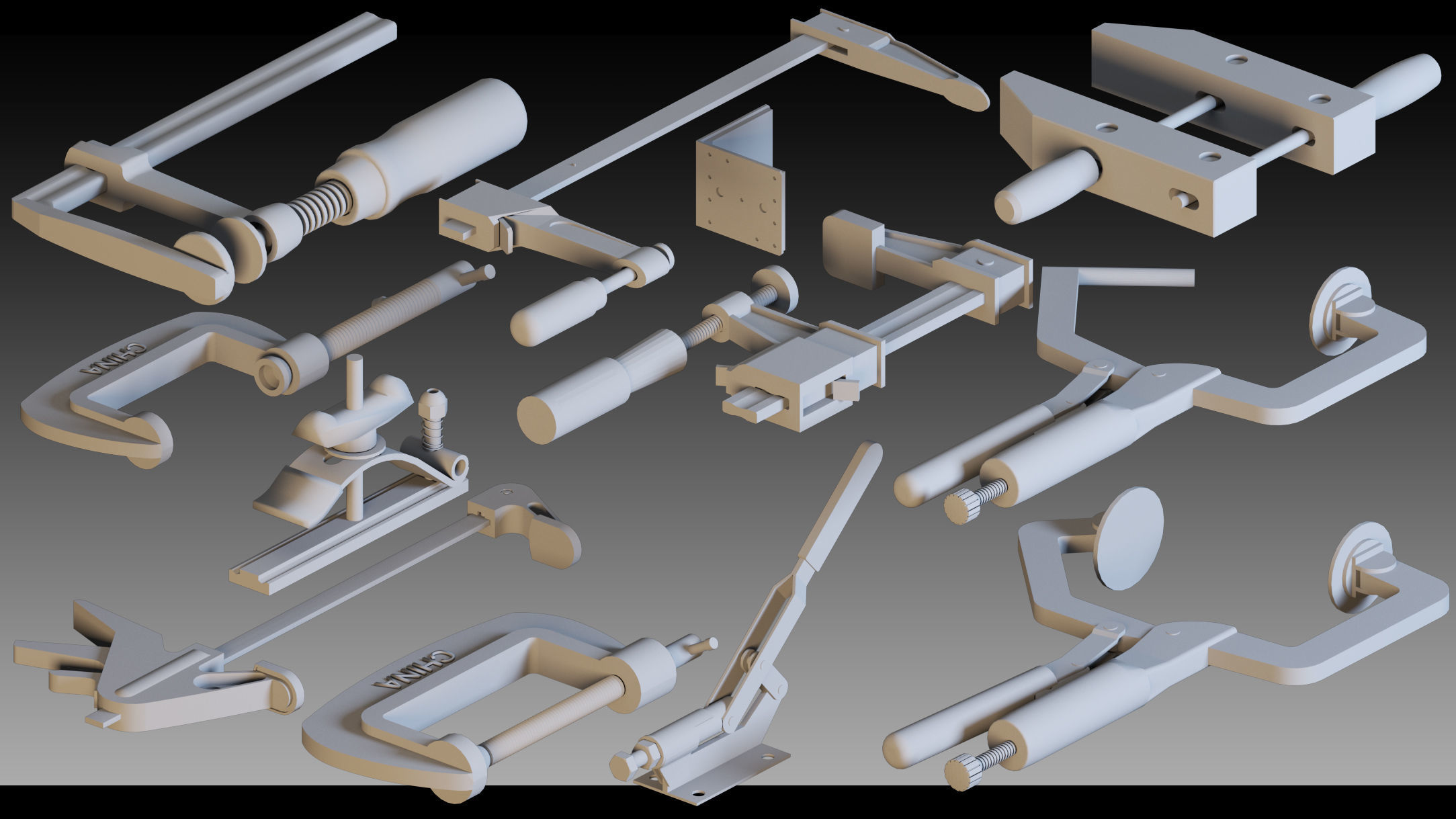 44 Industrial Tools- Kitbash- High detail 3d models 3D model_3