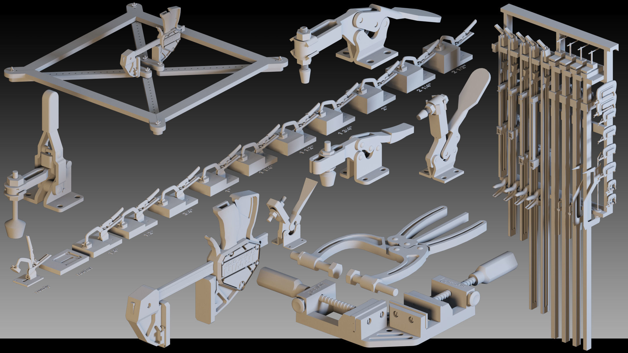 44 Industrial Tools- Kitbash- High detail 3d models 3D model_4