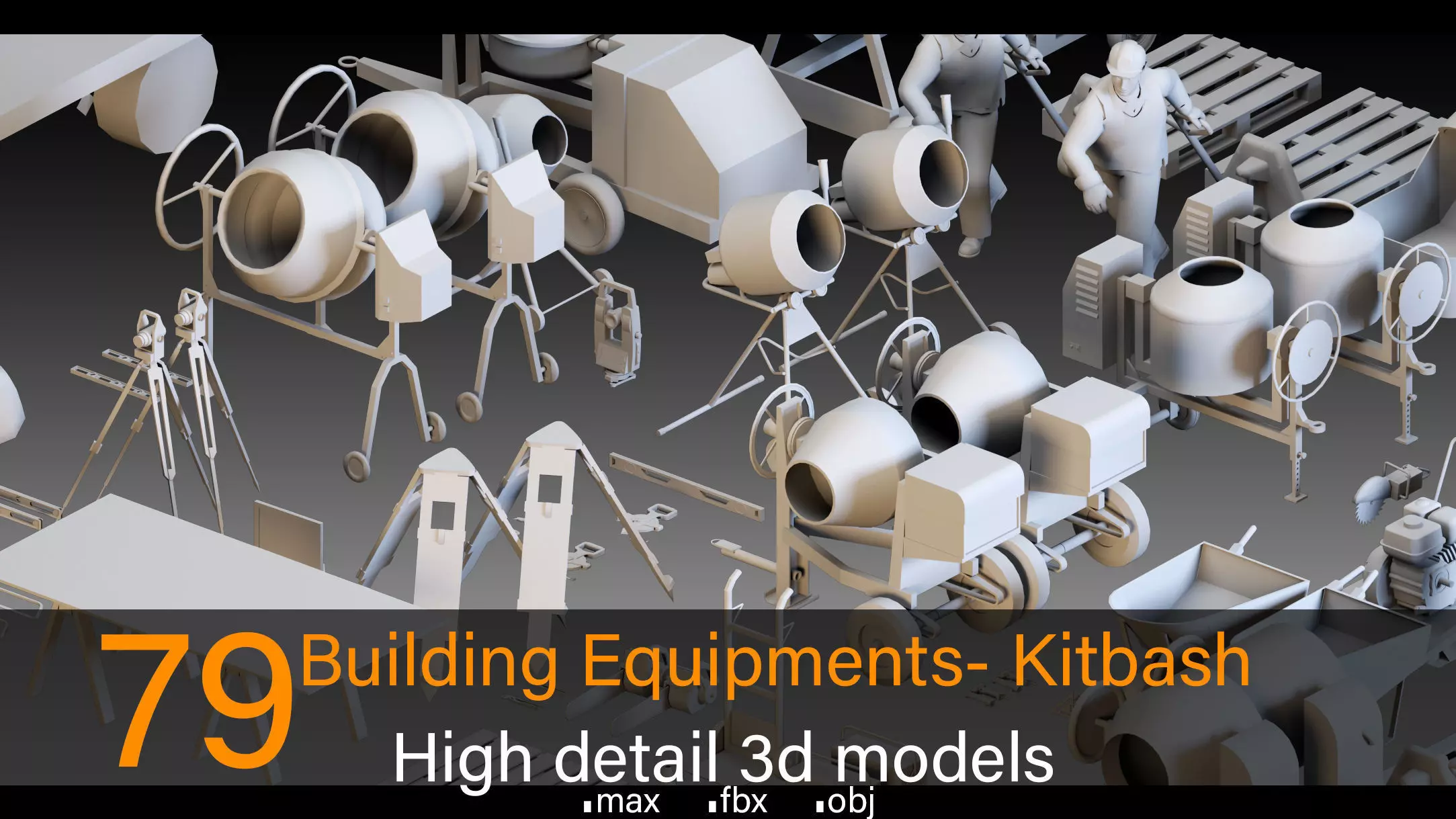 79 Building Equipments- Kitbash- High detail 3d models 3D model_0