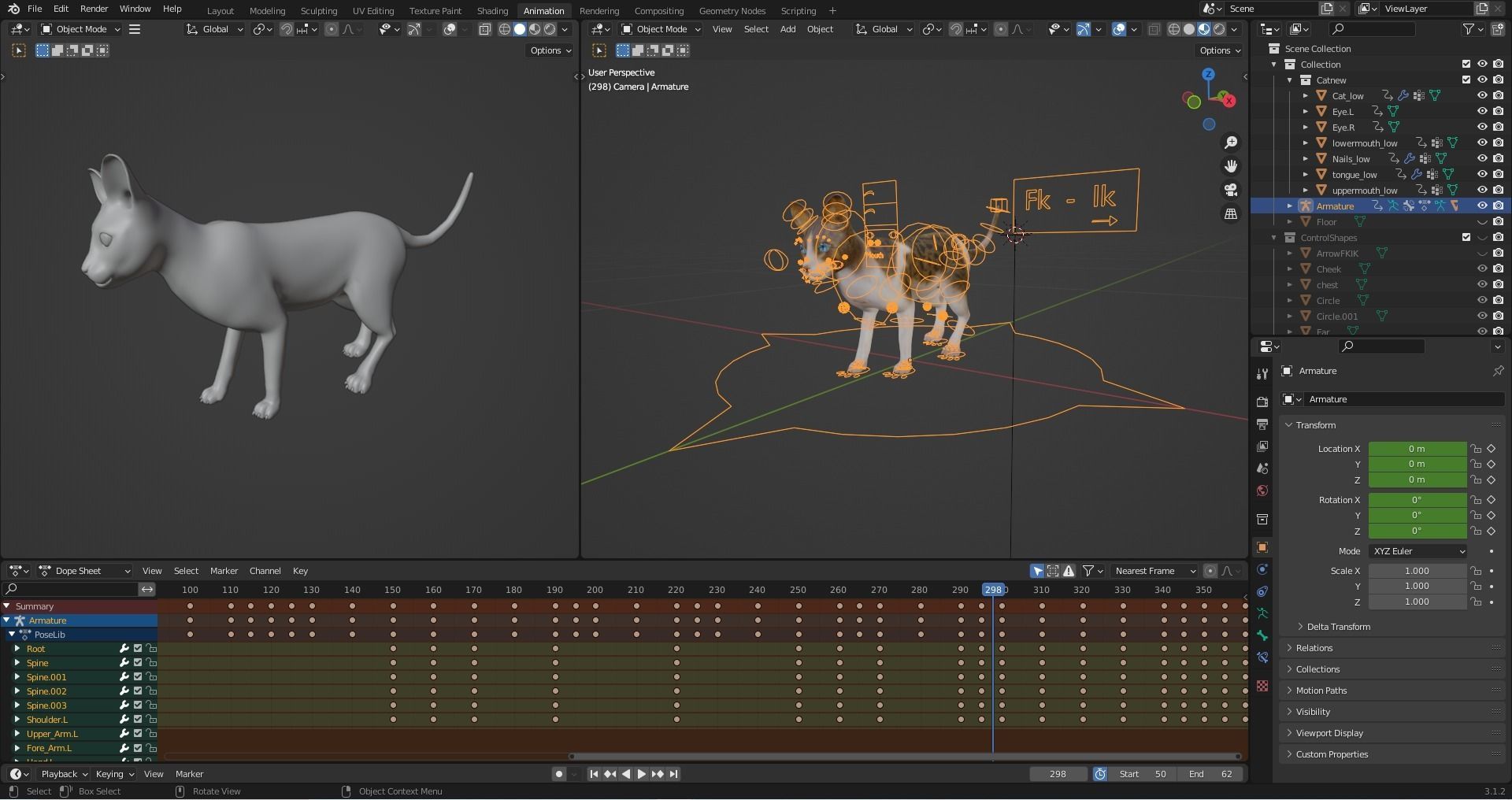 Calico Cat rigged and animated V3 Low-poly 3D model_24