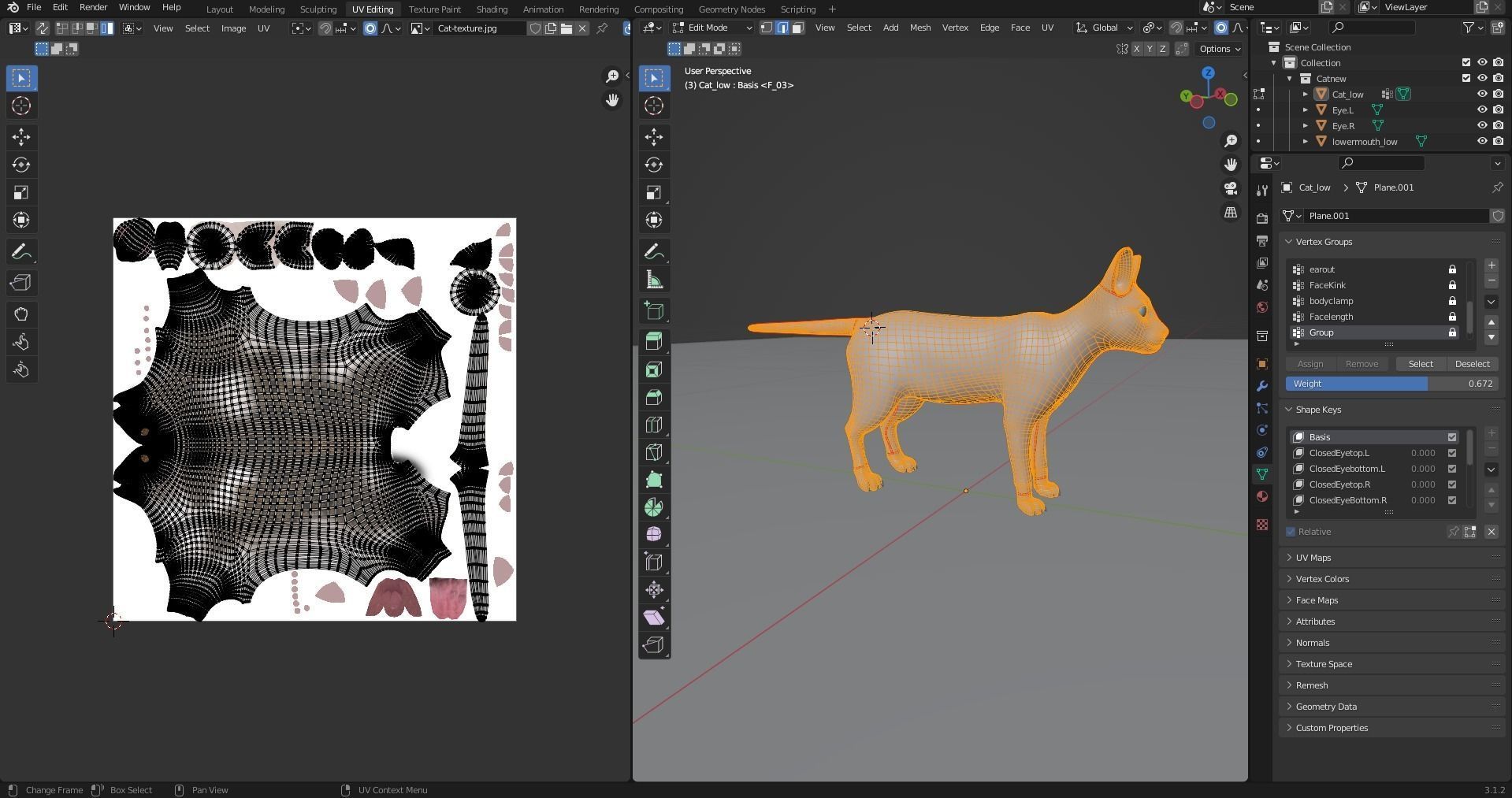 Calico Cat rigged and animated V3 Low-poly 3D model_12