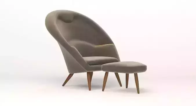 Nanna Ditzel Oda Lounge Chair And Ottoman