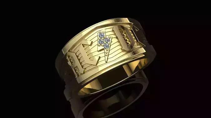 ACDC hard-rock group ring 3D print model
