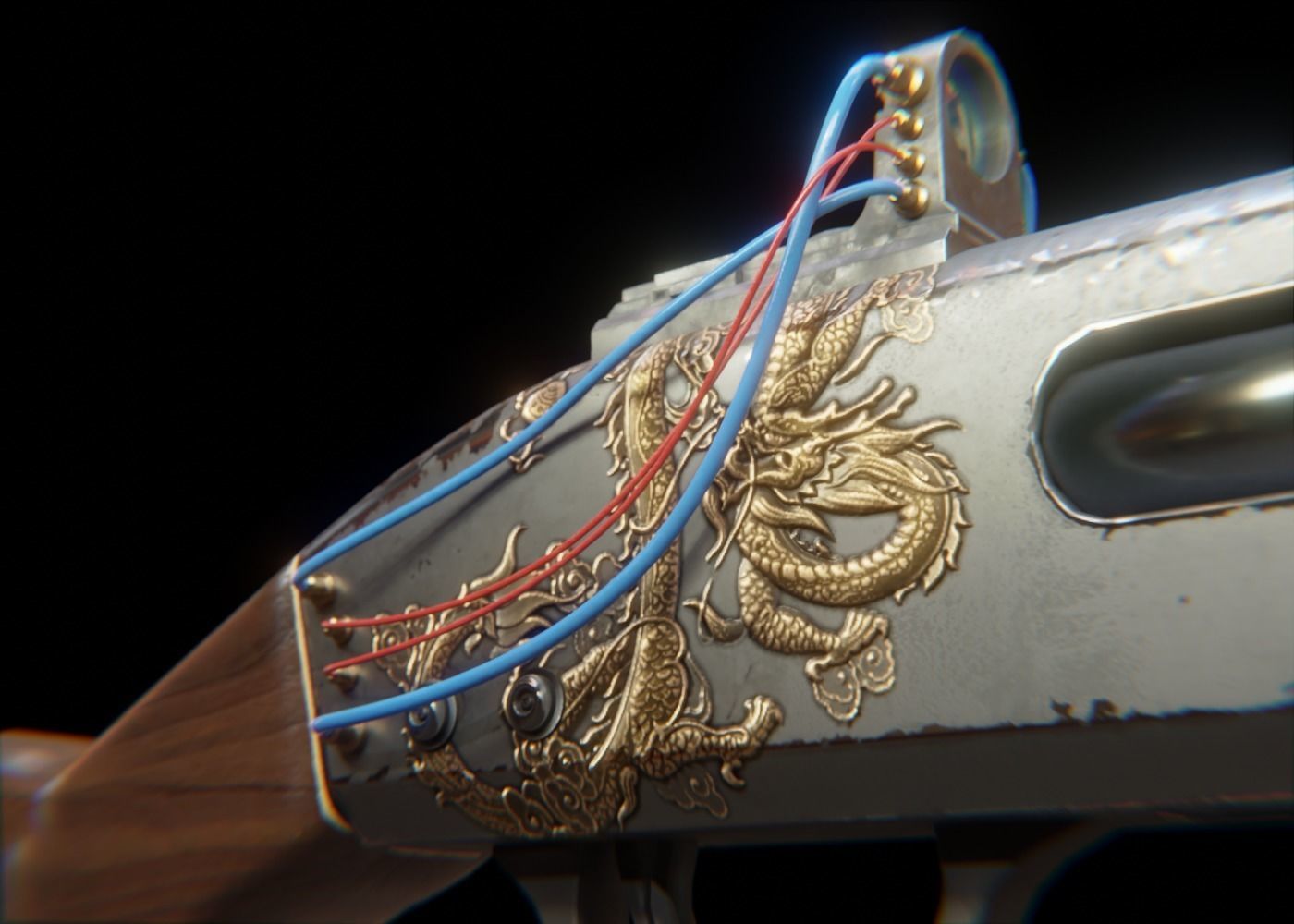 Rail Shotgun Low-poly 3D model_5