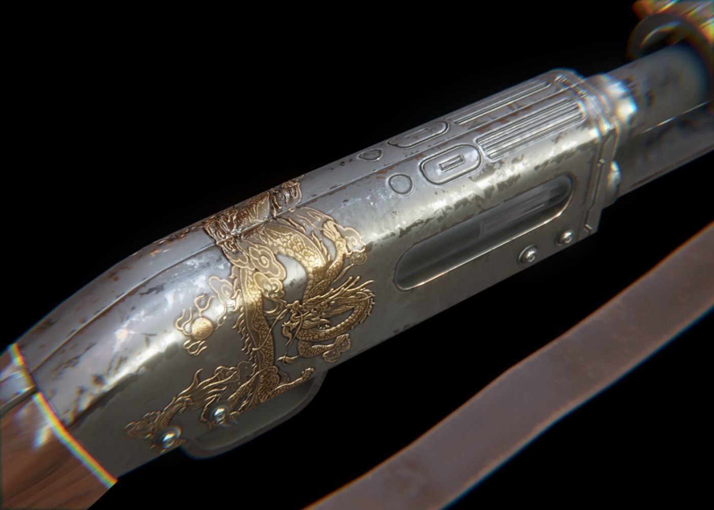 Rail Shotgun Low-poly 3D model_6