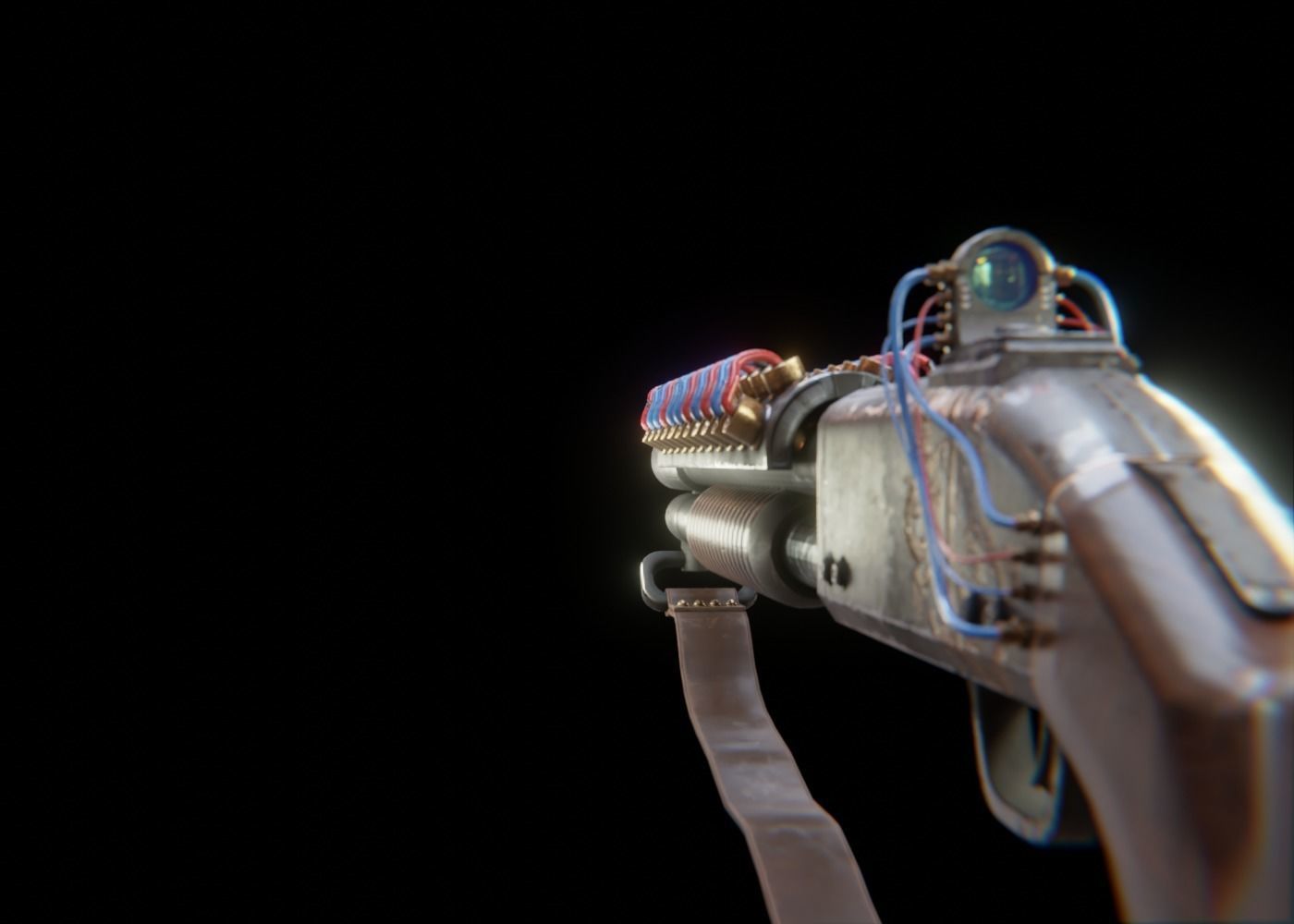 Rail Shotgun Low-poly 3D model_4