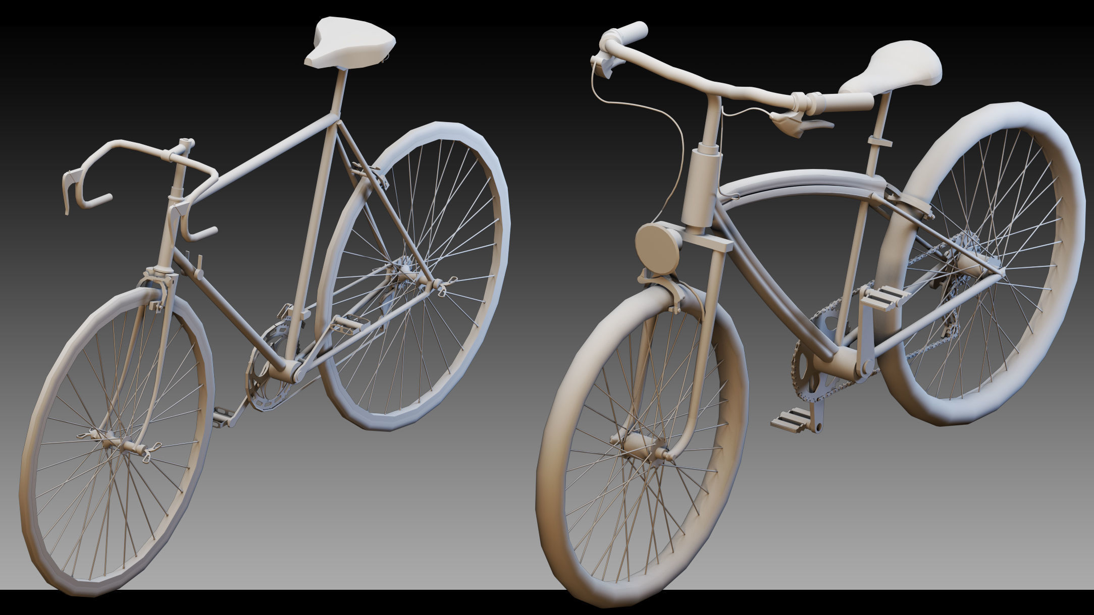 40 Bicycles- Kitbash- High detail 3d models 3D model_4