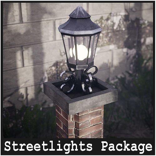 Modular Streetlights  46 Assets Low-poly 3D model 2