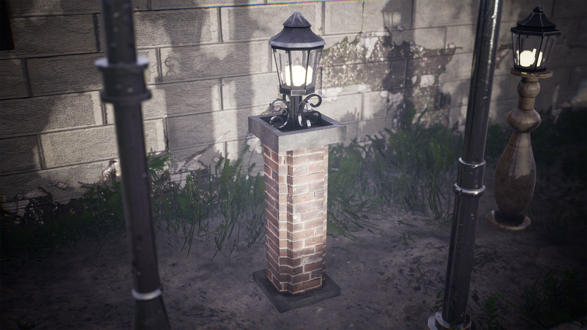 Modular Streetlights 46 Assets Low-poly 3D model_7