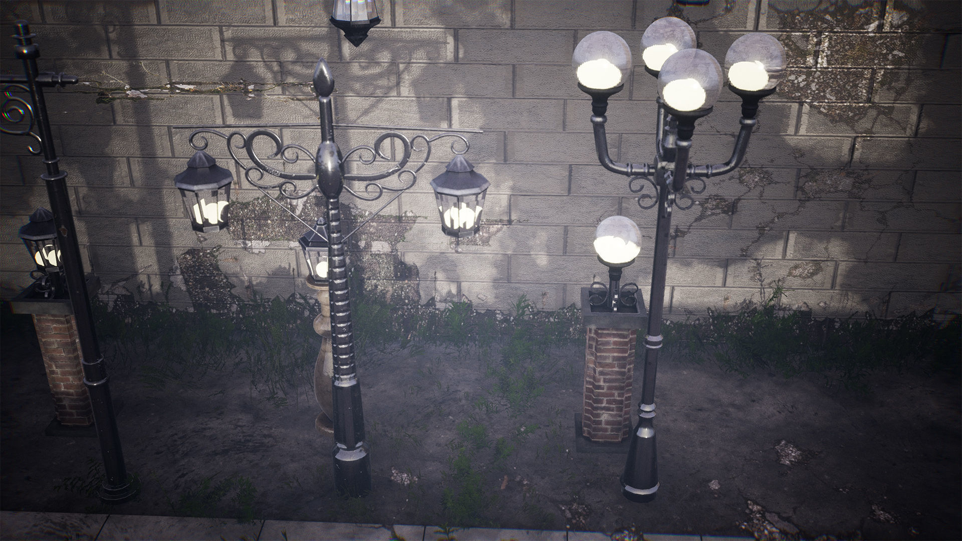 Modular Streetlights 46 Assets Low-poly 3D model_10