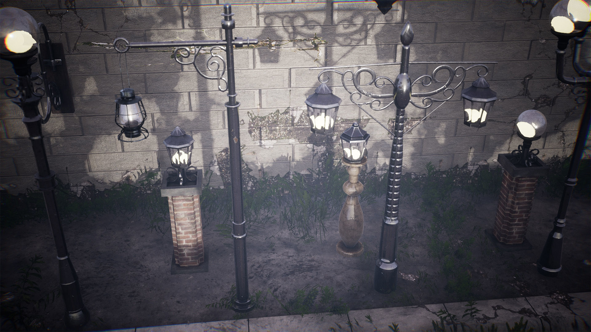 Modular Streetlights 46 Assets Low-poly 3D model_11