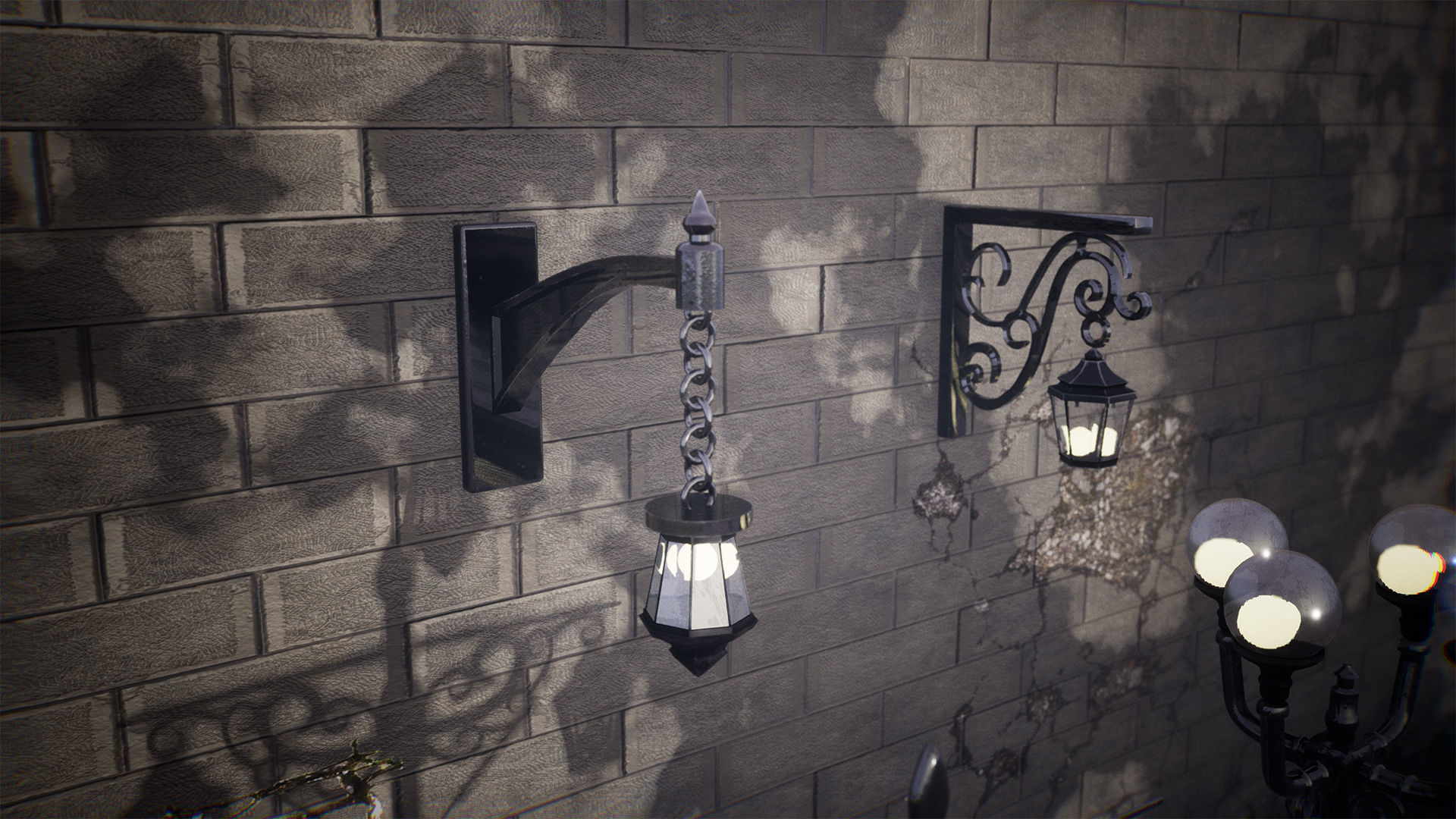 Modular Streetlights 46 Assets Low-poly 3D model_9