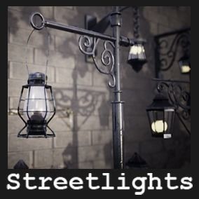 Modular Streetlights 46 Assets Low-poly 3D model_15