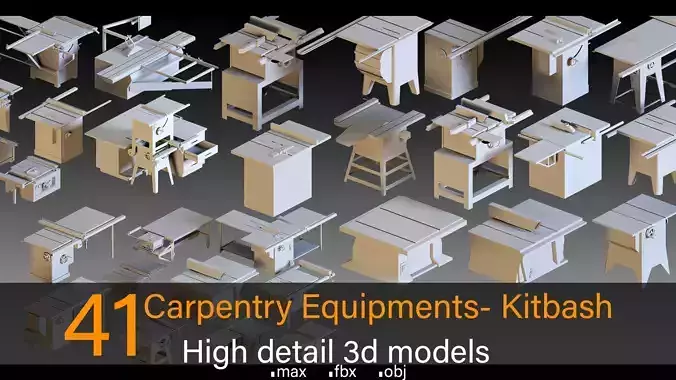 41 Carpentry Equipments- Kitbash- High detail 3d models 3D model 41 Carpentry Equipments- Kitbash- High detail 3d models 3D model