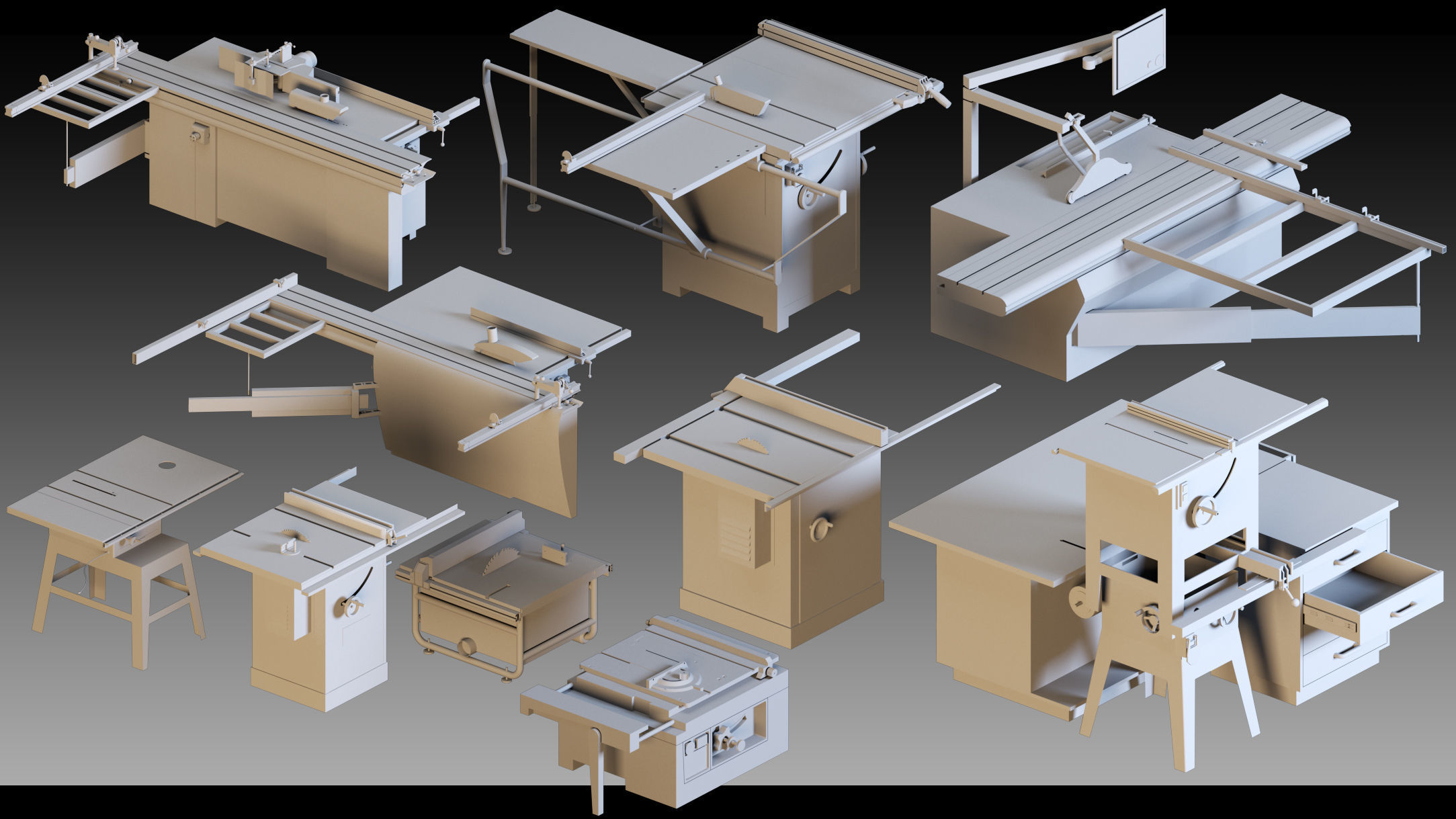 41 Carpentry Equipments- Kitbash- High detail 3d models 3D model_4