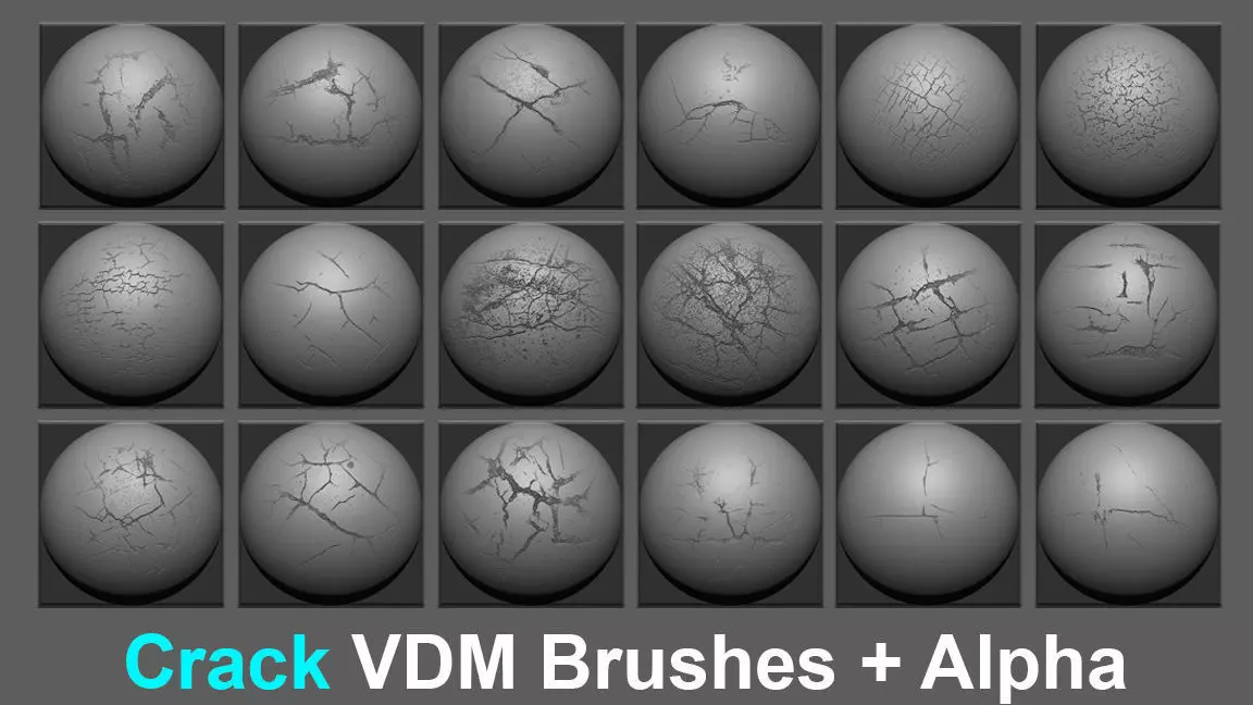 Crack VDM Brushes and Alpha Vol 5 Low-poly 3D model_0