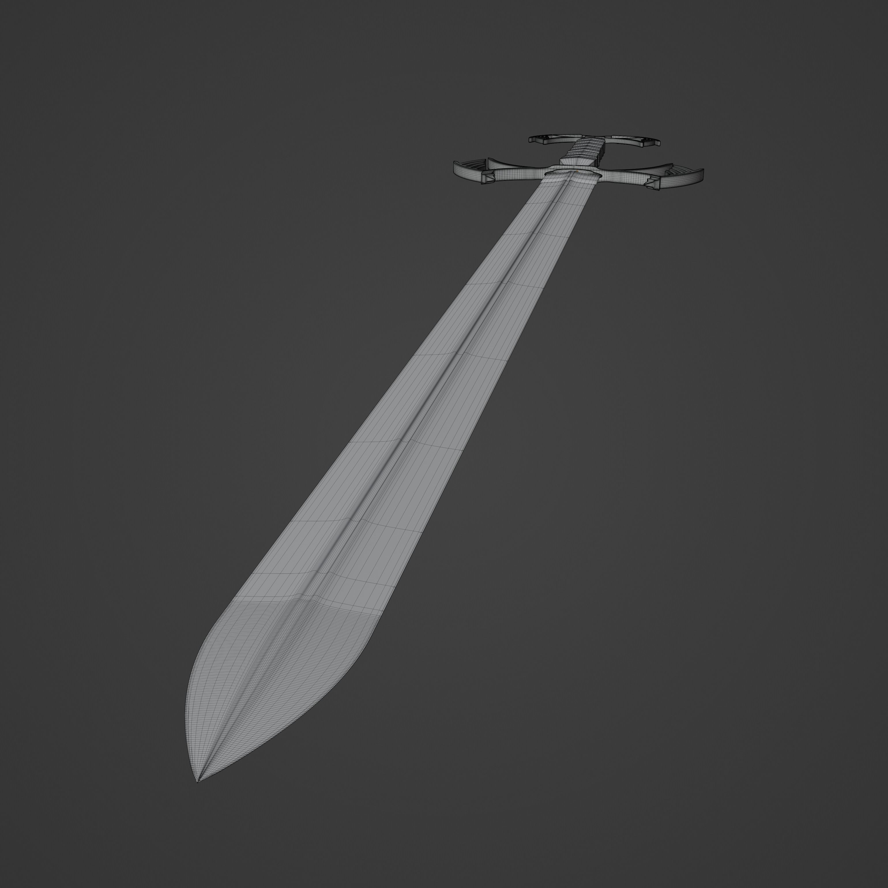 Golden sword PBR HI-poly game ready 3D model_6
