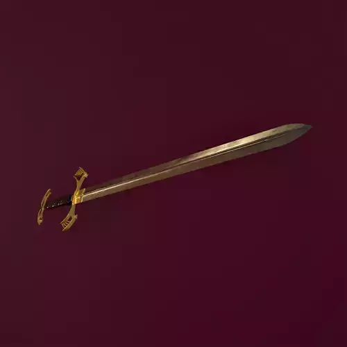 Golden sword PBR HI-poly game ready