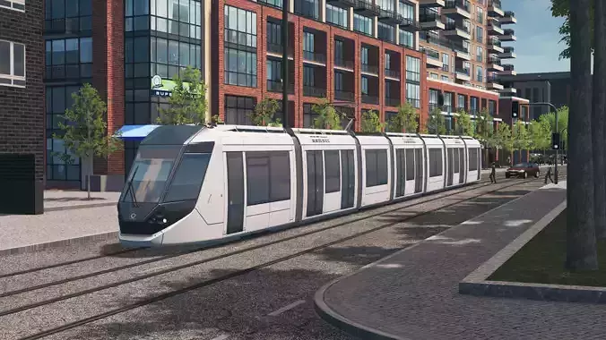 Alstom Citadis 402 - Dubai Tram Low-poly 3D model