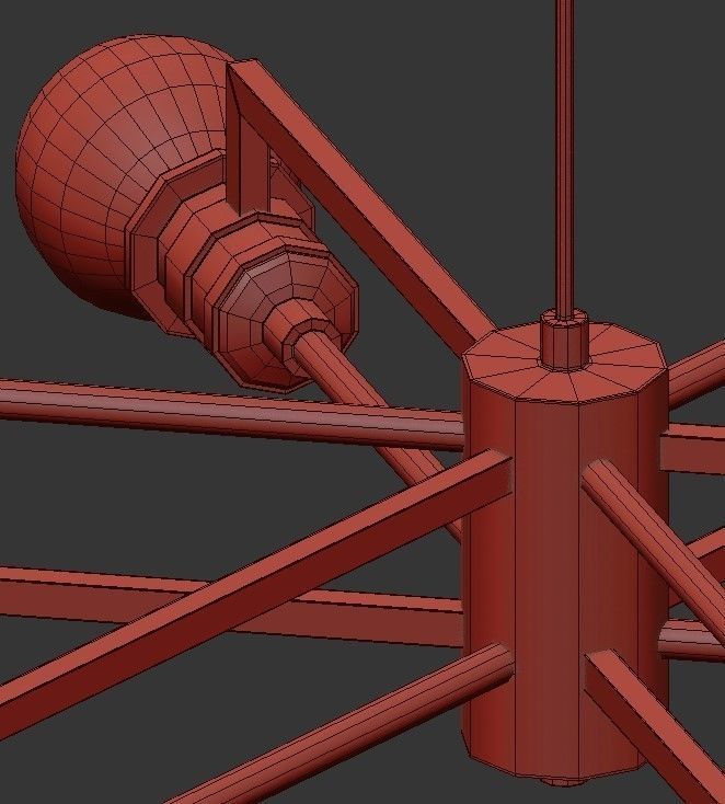 Tommie Dimmable Sputnik Modern Linear Chandelier 3D model_2