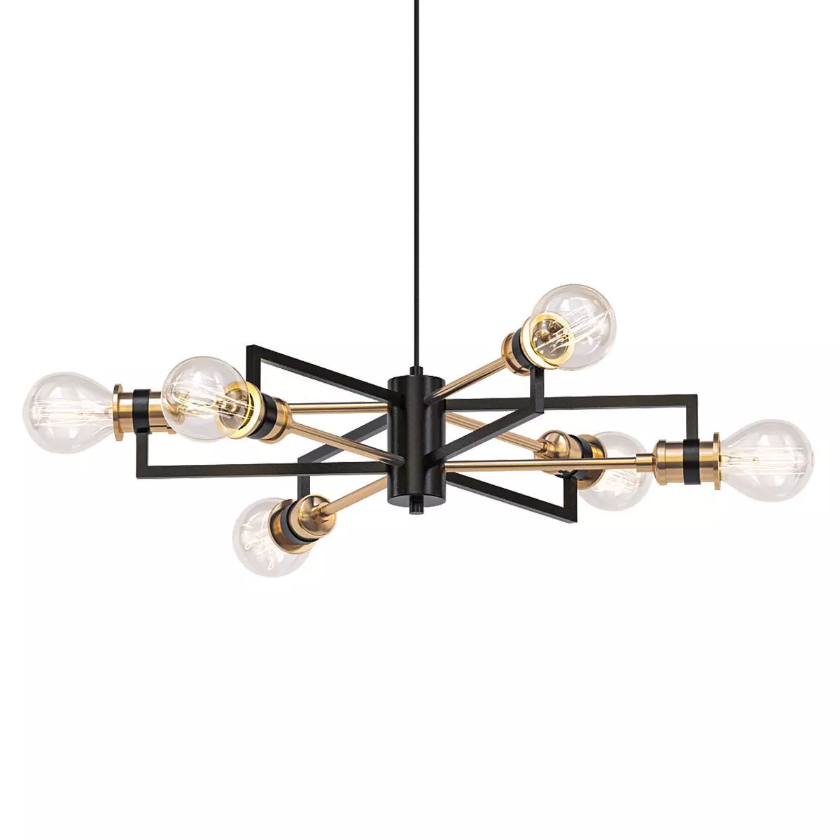 Tommie Dimmable Sputnik Modern Linear Chandelier 3D model_0