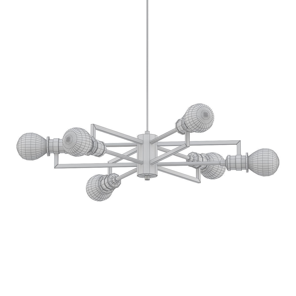 Tommie Dimmable Sputnik Modern Linear Chandelier 3D model_4