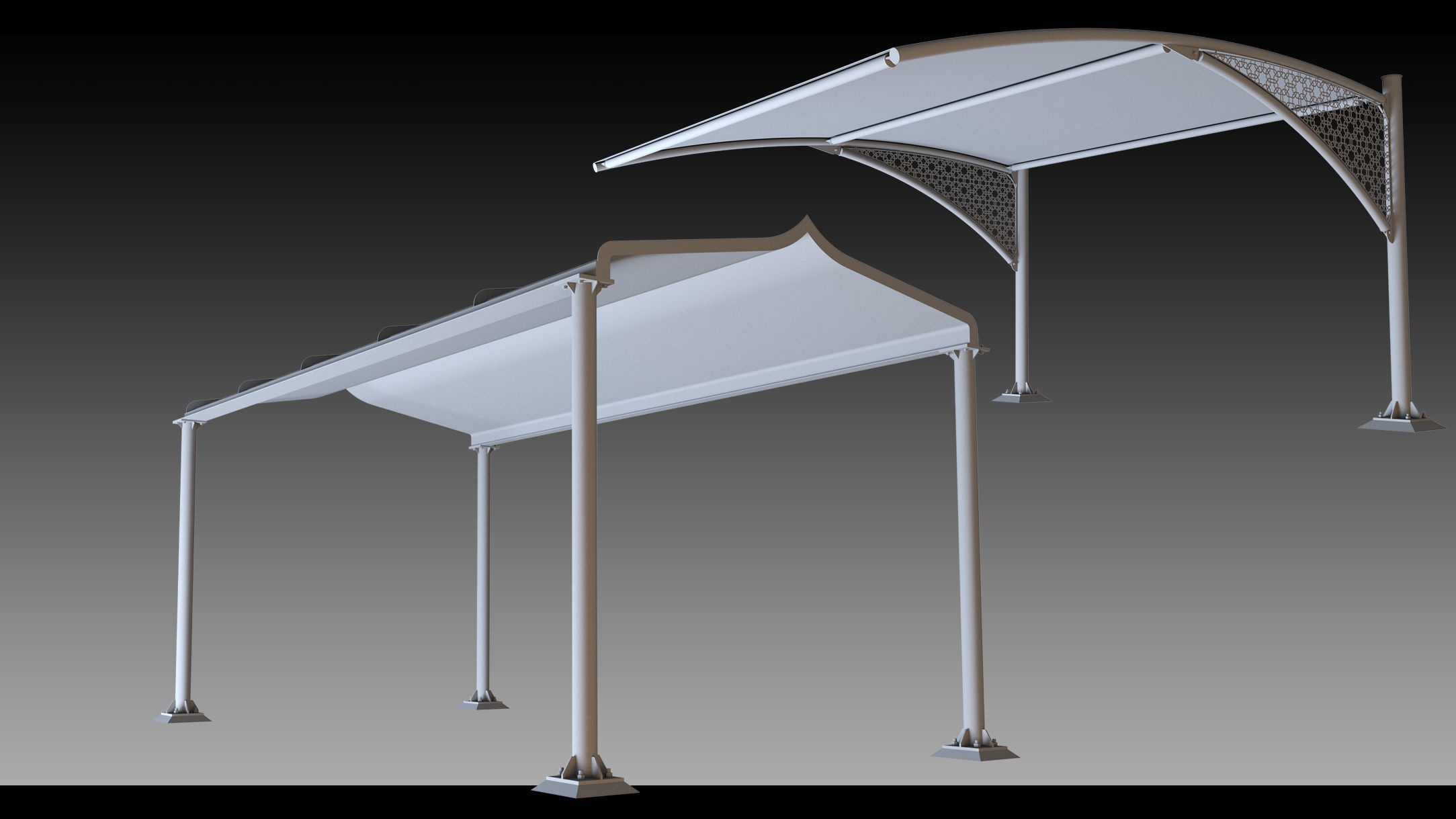 41 Urban Carports- Kitbash- High detail 3d models 3D model_9