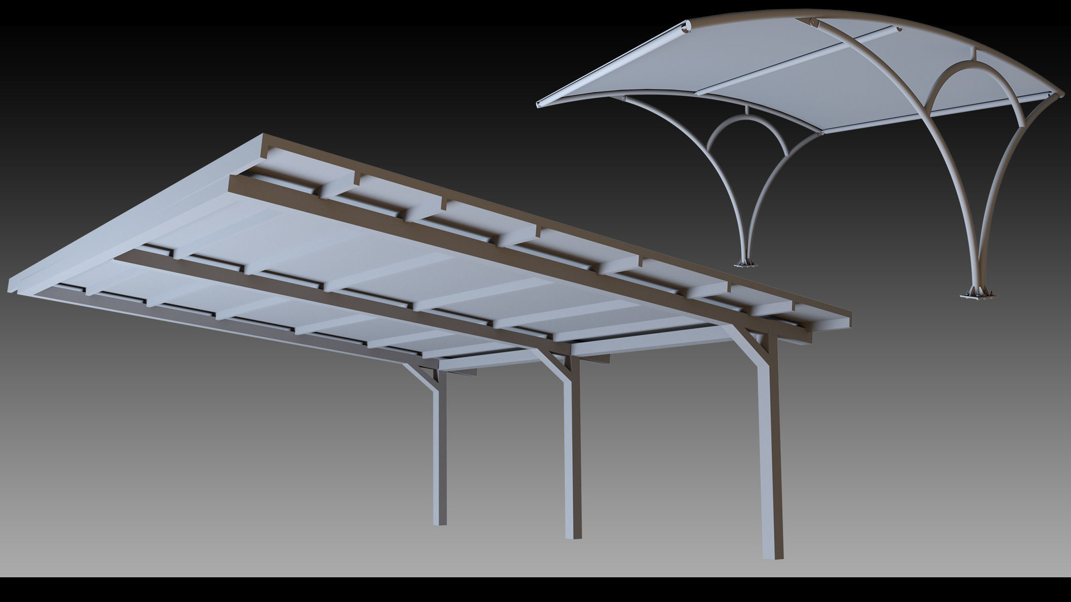 41 Urban Carports- Kitbash- High detail 3d models 3D model_7