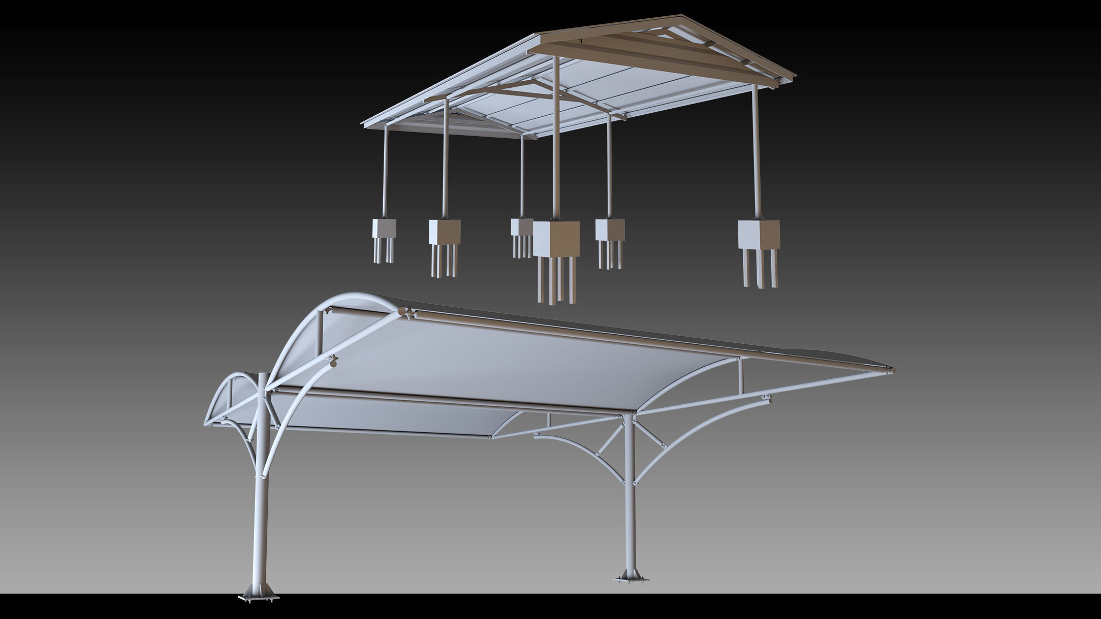 41 Urban Carports- Kitbash- High detail 3d models 3D model_12