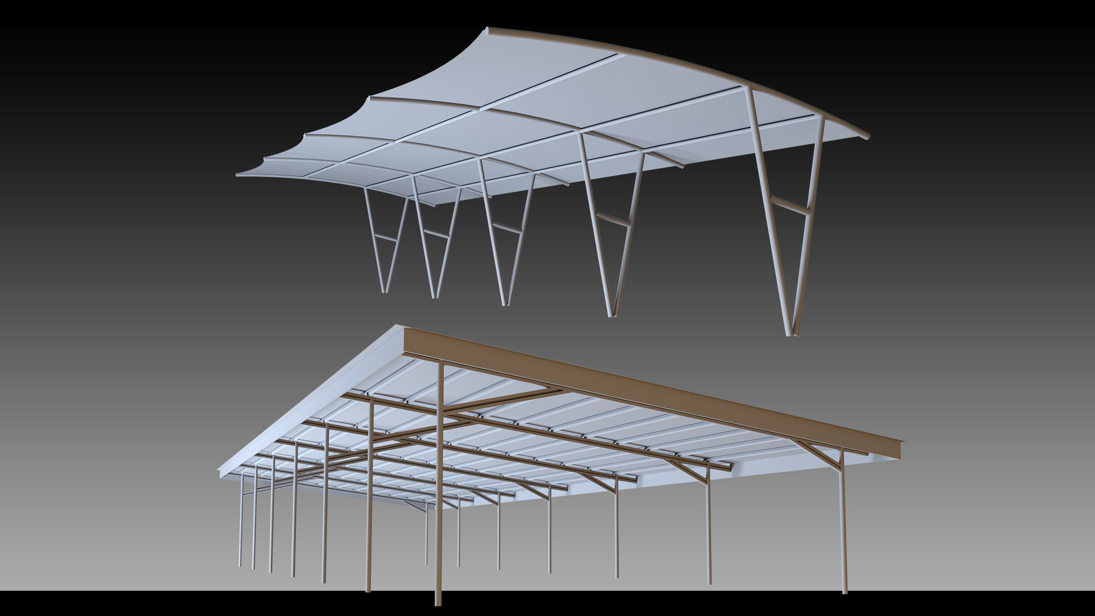 41 Urban Carports- Kitbash- High detail 3d models 3D model_1