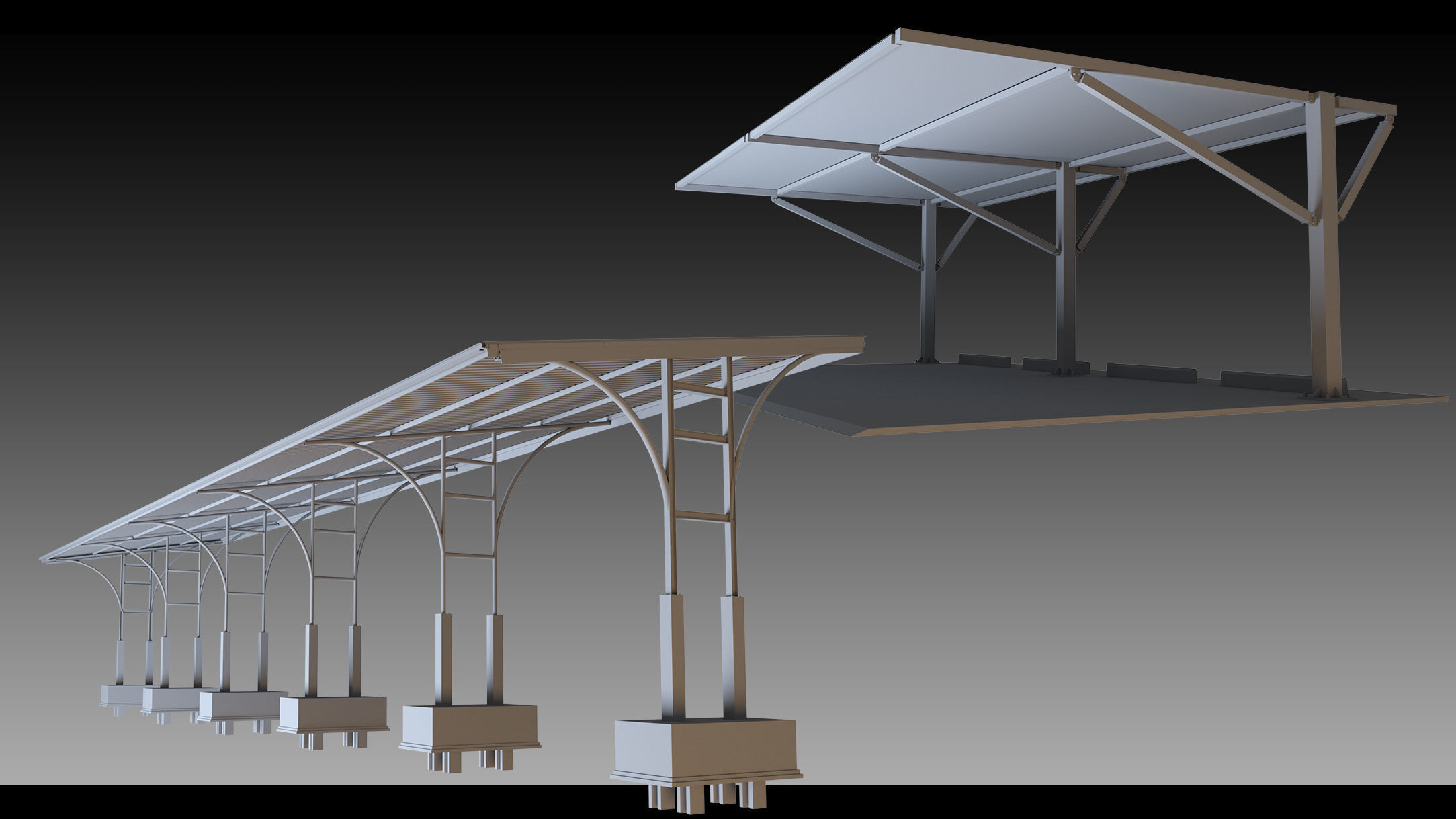 41 Urban Carports- Kitbash- High detail 3d models 3D model_2