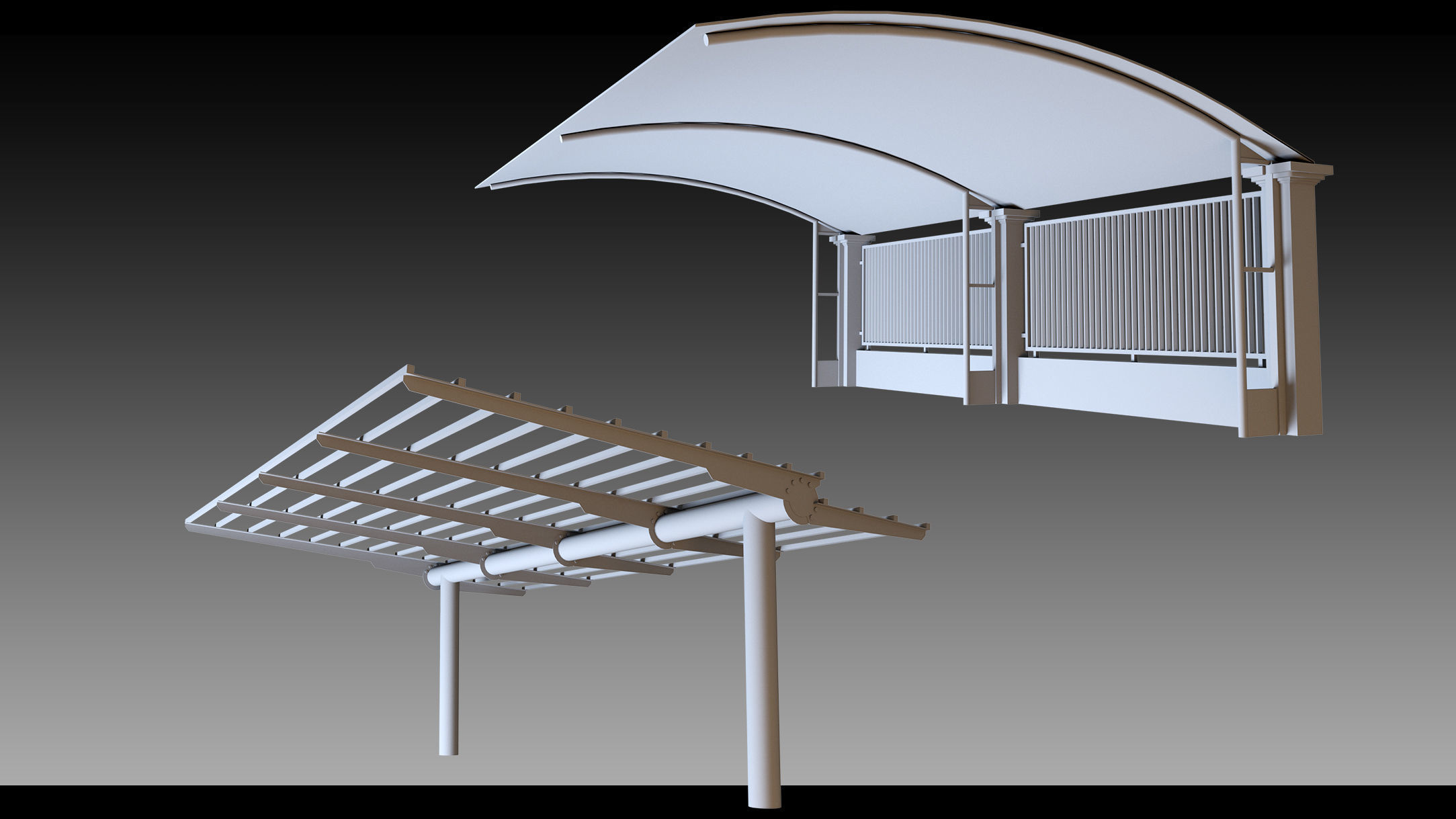 41 Urban Carports- Kitbash- High detail 3d models 3D model_18
