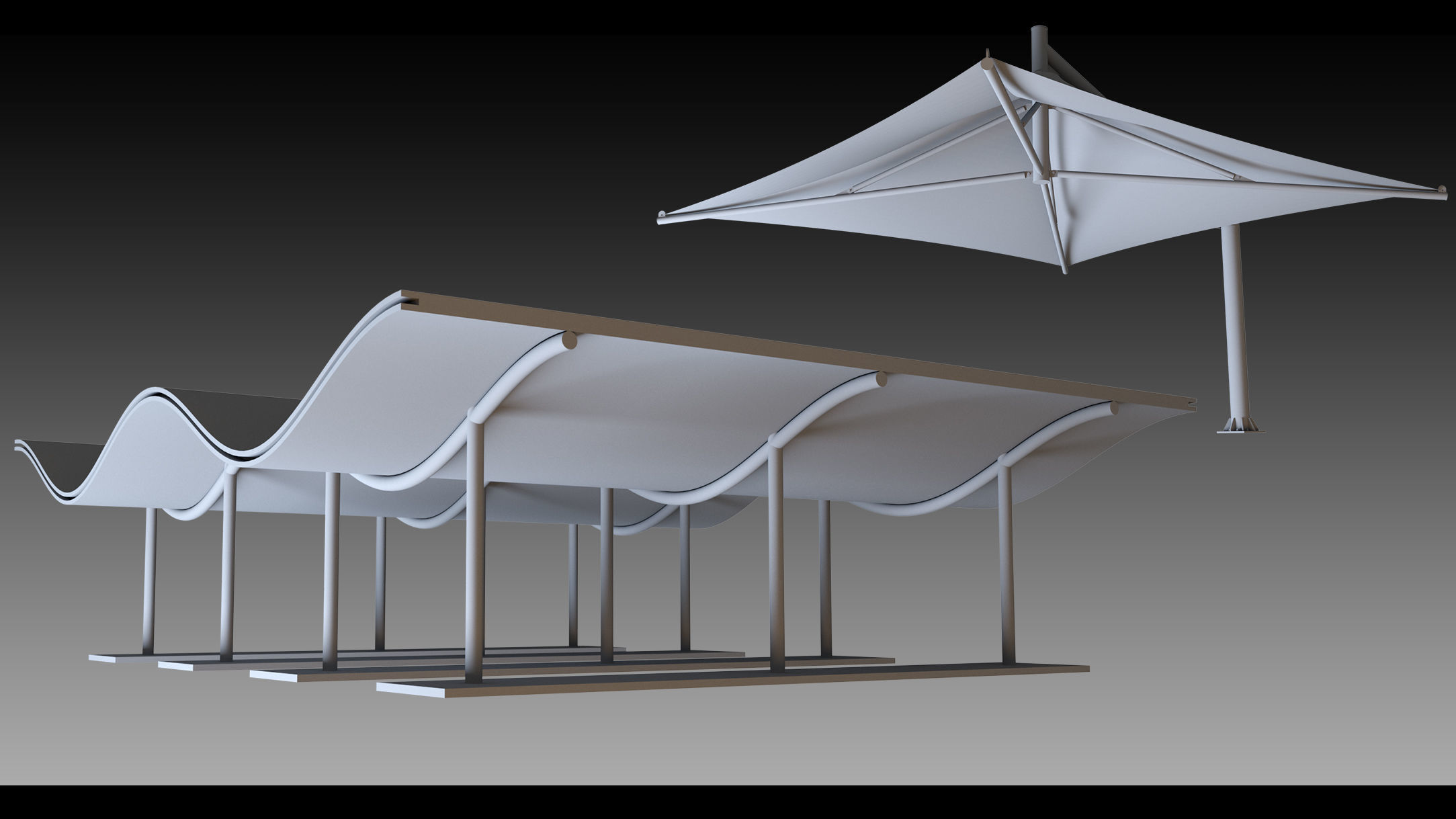 41 Urban Carports- Kitbash- High detail 3d models 3D model_10