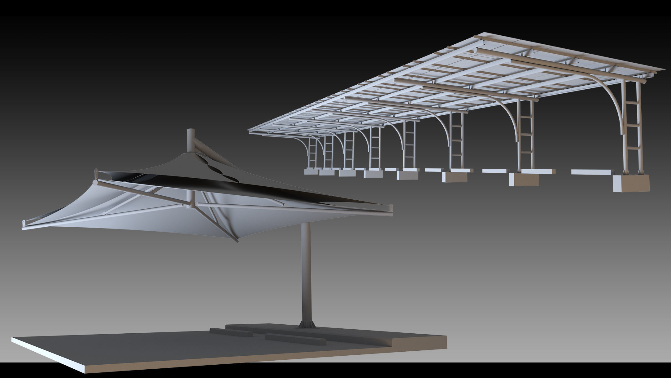 41 Urban Carports- Kitbash- High detail 3d models 3D model_13