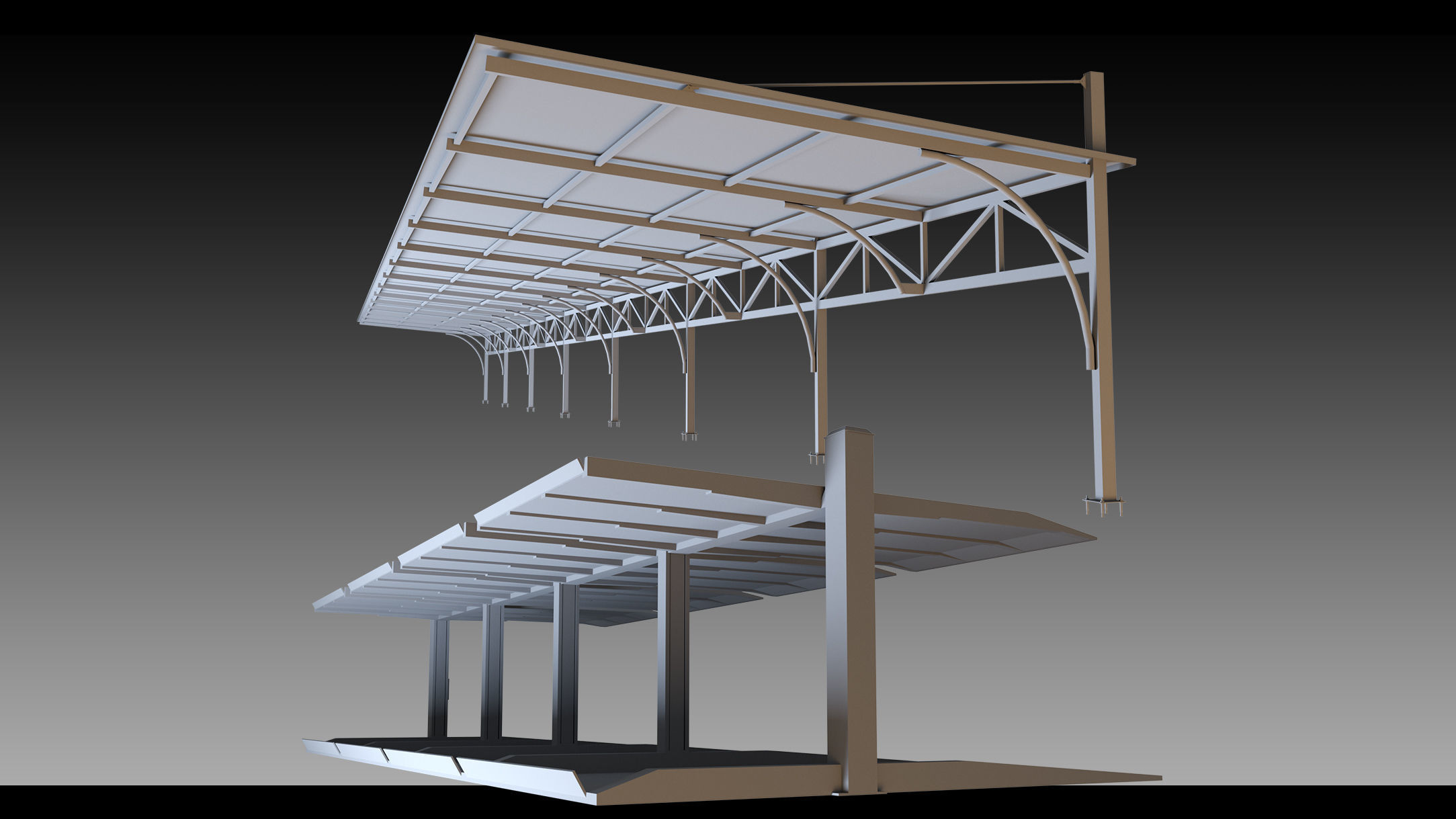 41 Urban Carports- Kitbash- High detail 3d models 3D model_16
