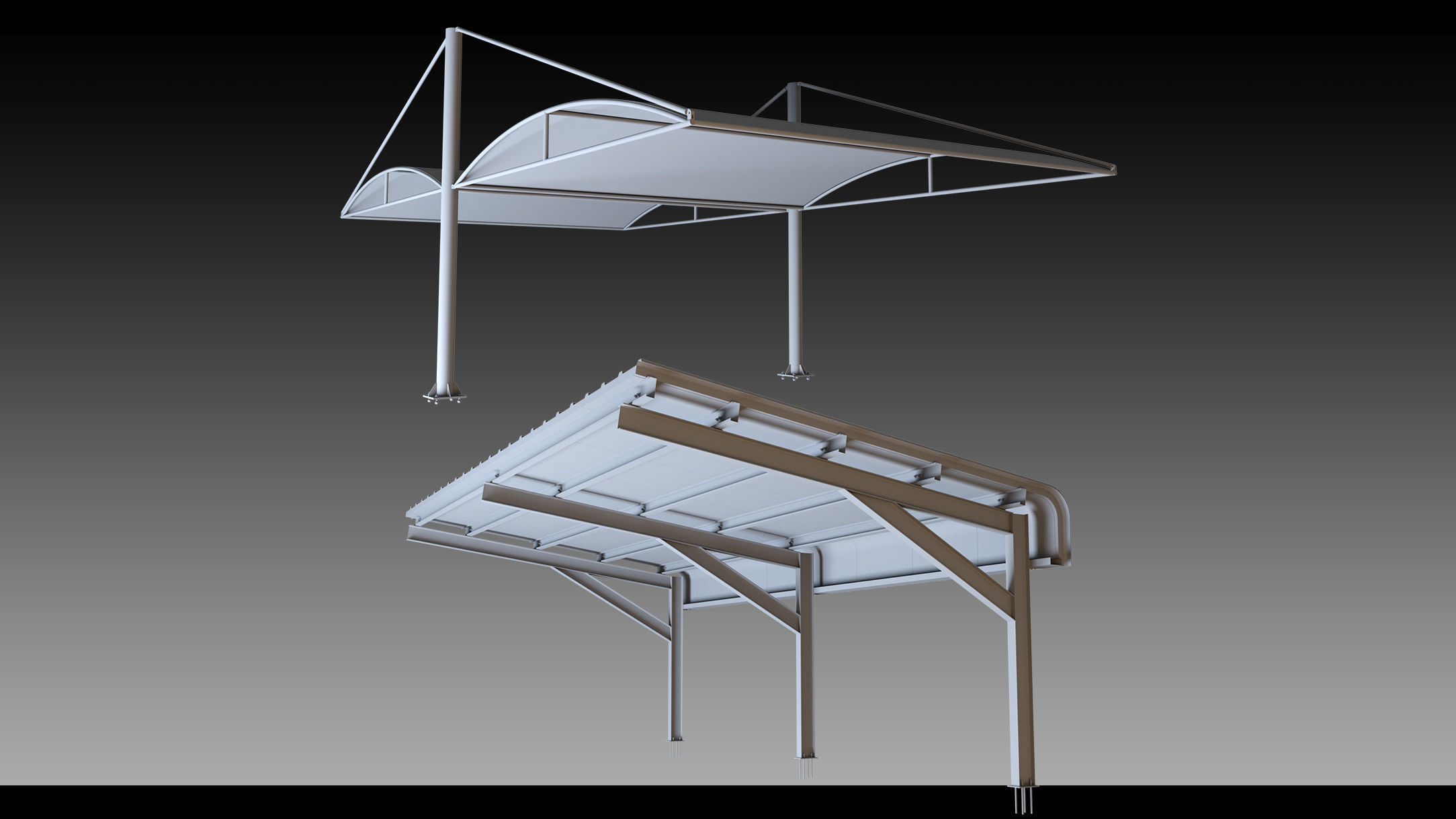 41 Urban Carports- Kitbash- High detail 3d models 3D model_3