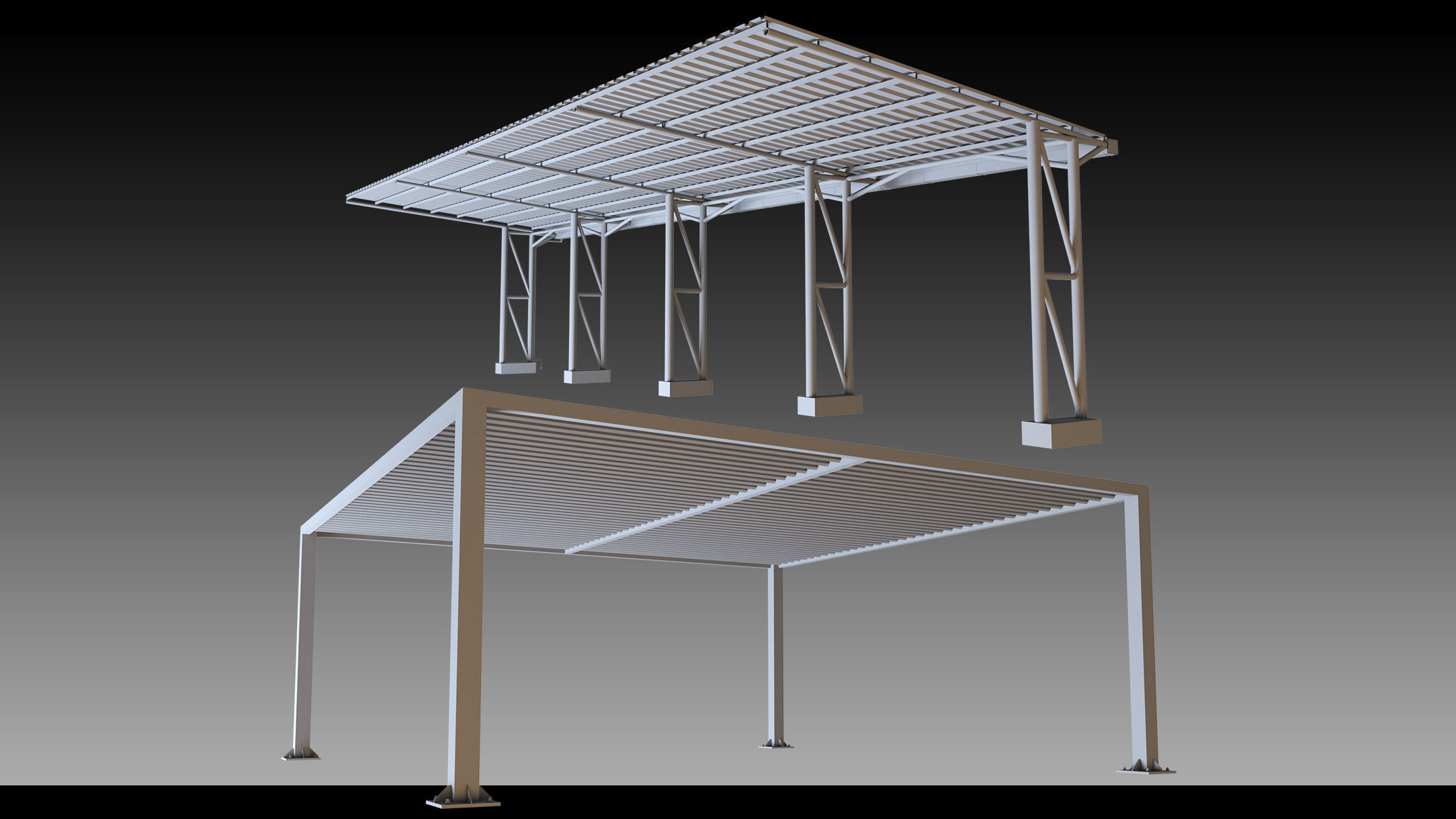 41 Urban Carports- Kitbash- High detail 3d models 3D model_17