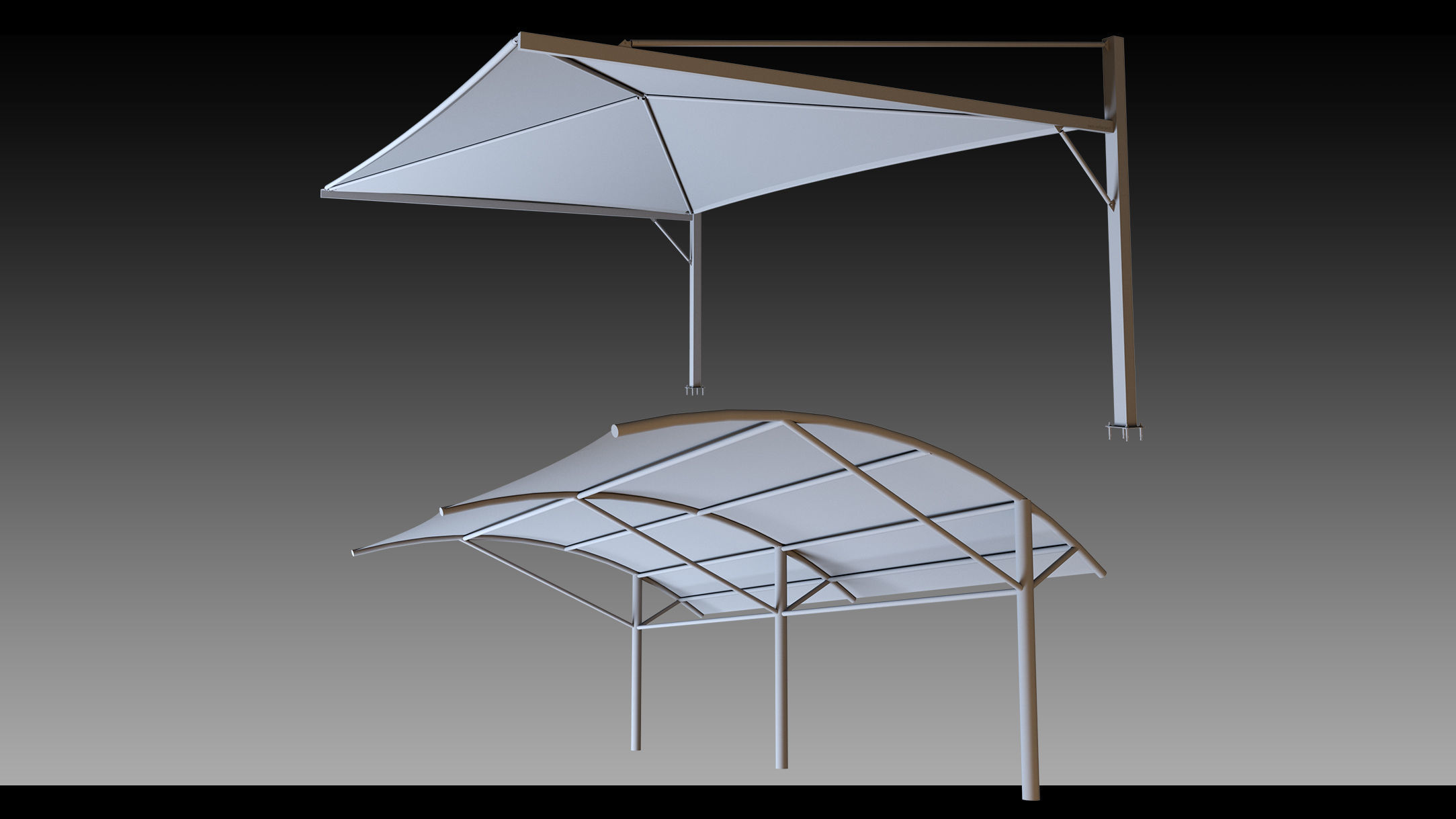 41 Urban Carports- Kitbash- High detail 3d models 3D model_14