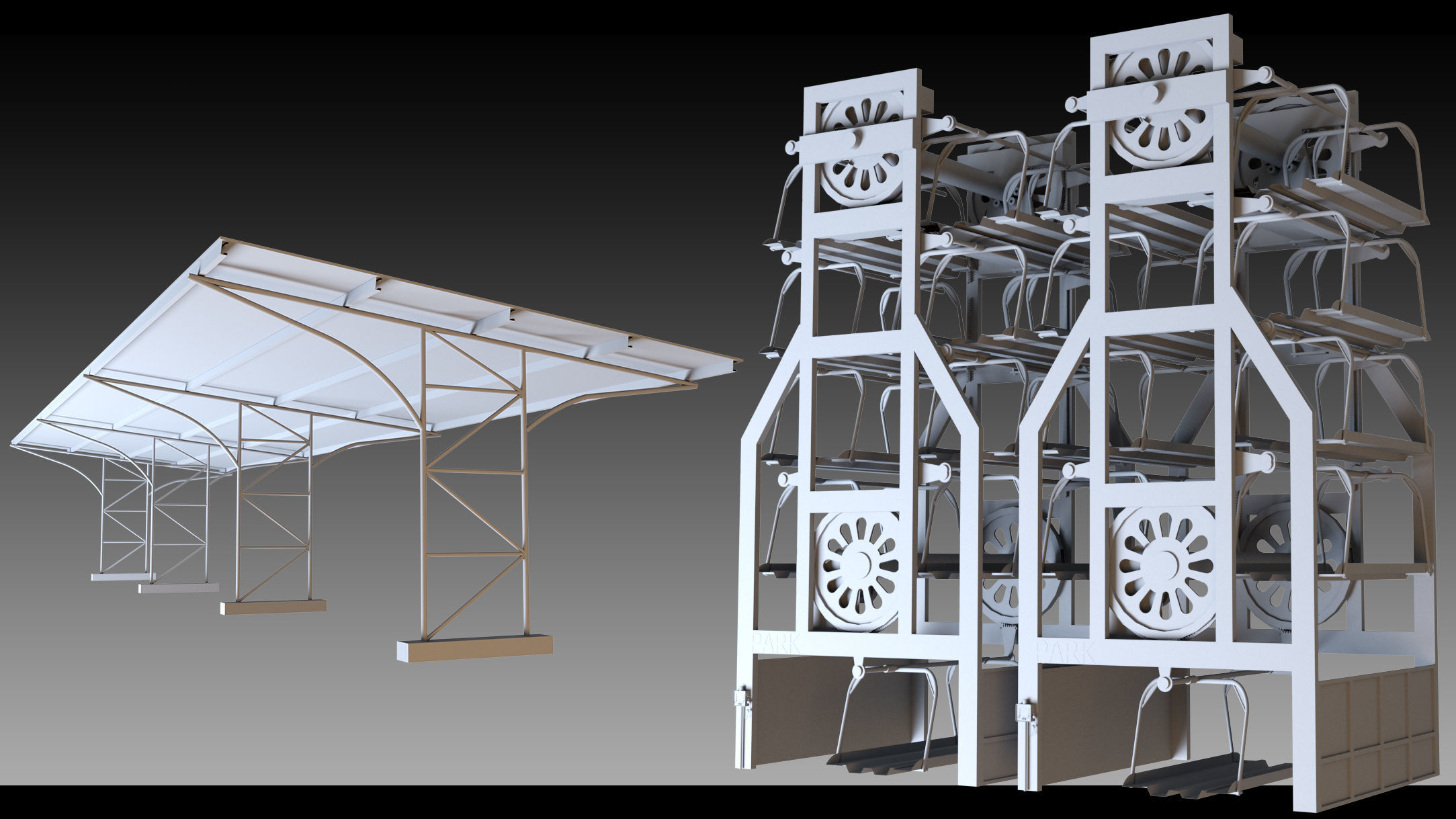 41 Urban Carports- Kitbash- High detail 3d models 3D model_19