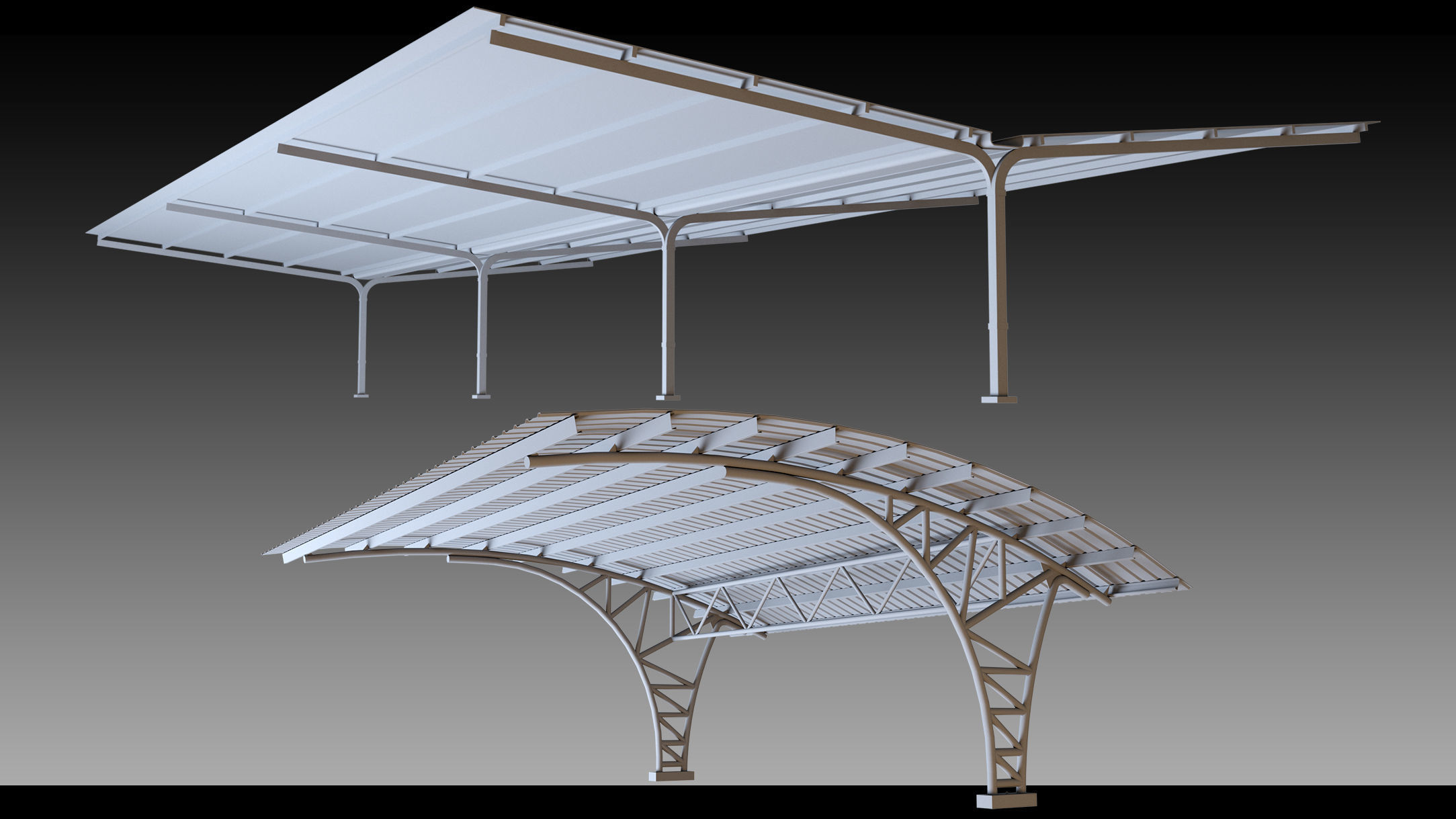 41 Urban Carports- Kitbash- High detail 3d models 3D model_20