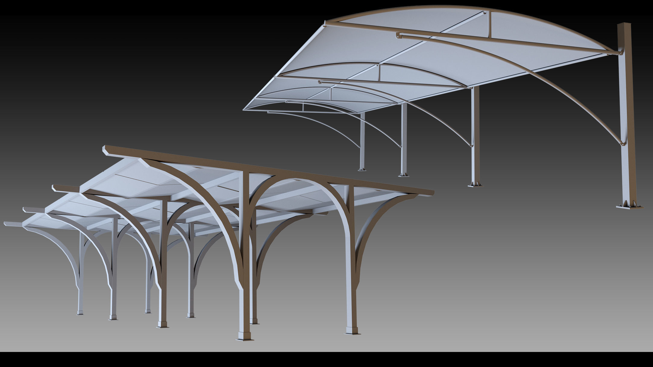 41 Urban Carports- Kitbash- High detail 3d models 3D model_4