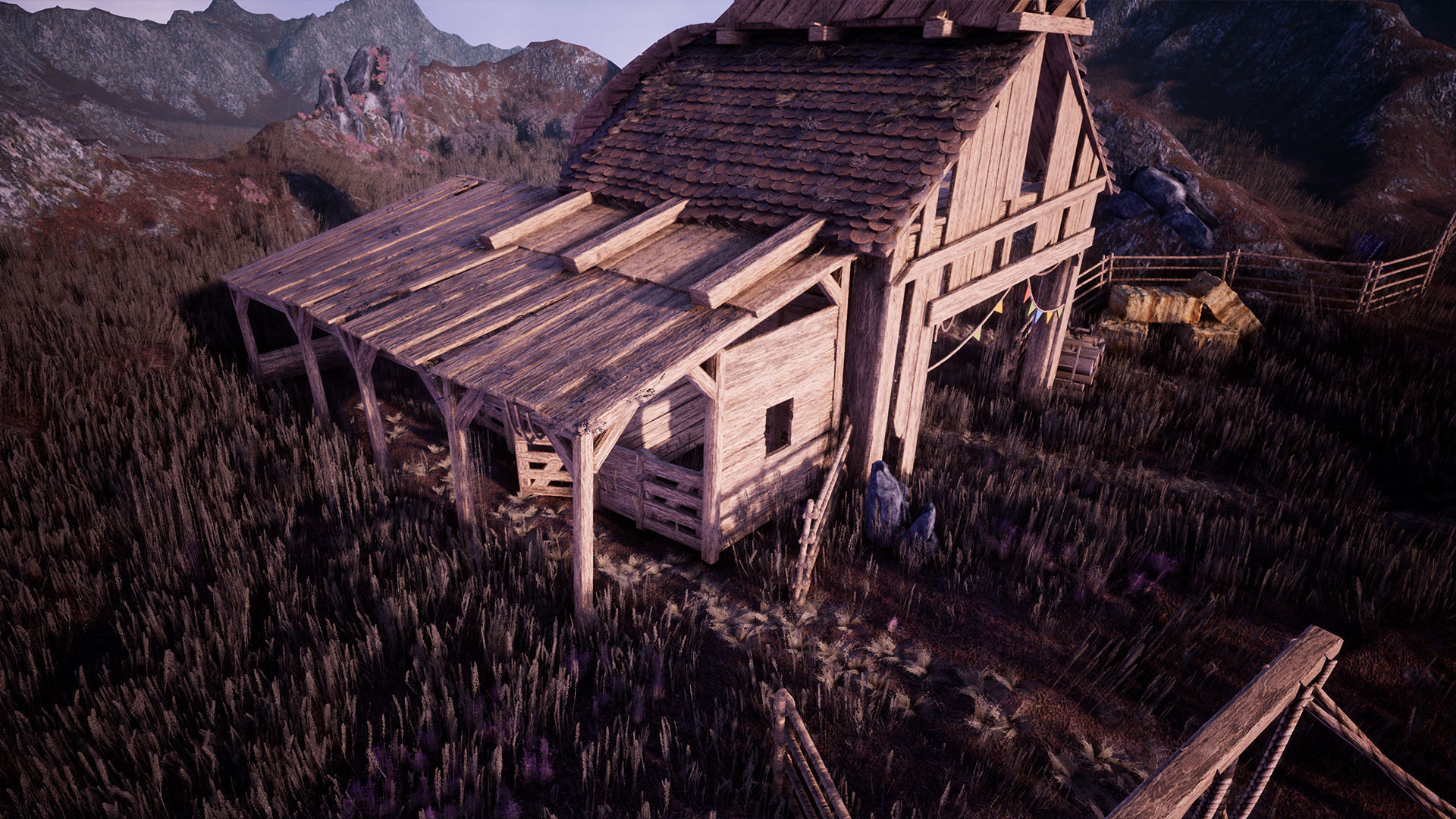 Modular Stables Environment  100 Assets Low-poly 3D model_14