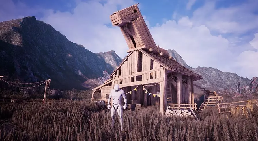 Modular Stables Environment  100 Assets Low-poly 3D model_0